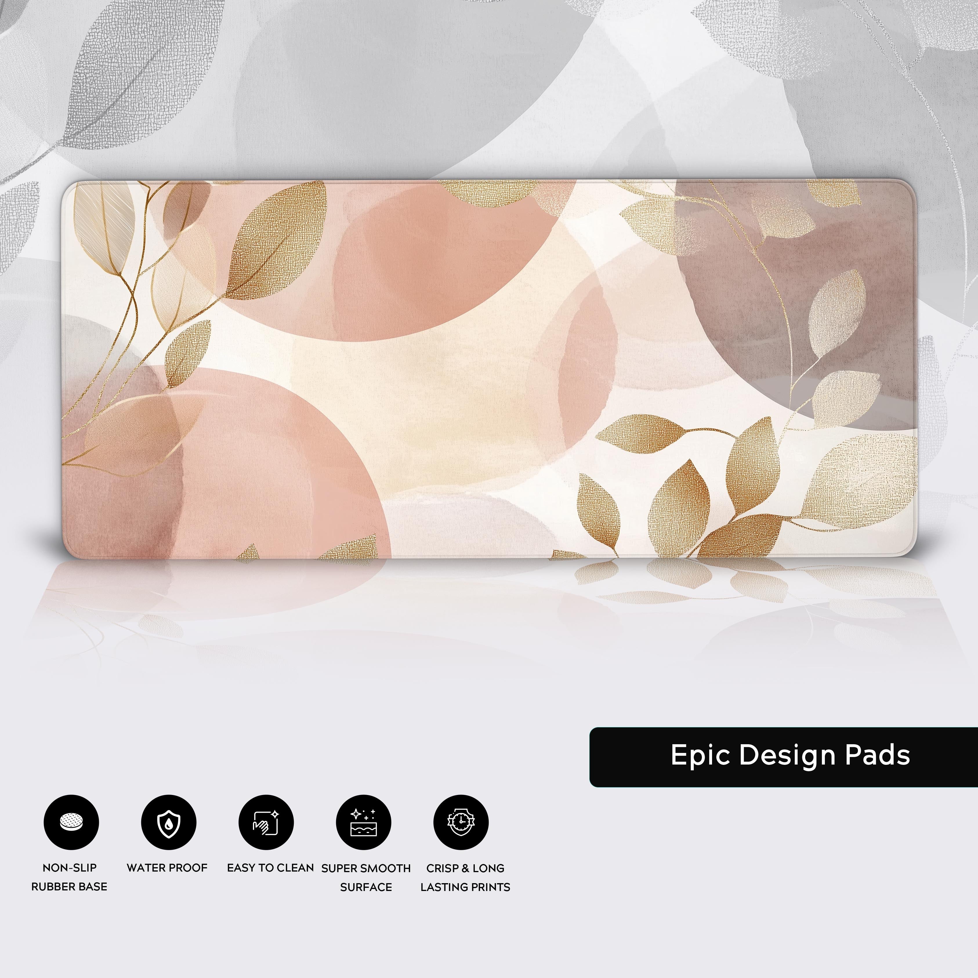 Embracing Elegance: The Allure of Watercolor Gold Leaves Desk Pad Design