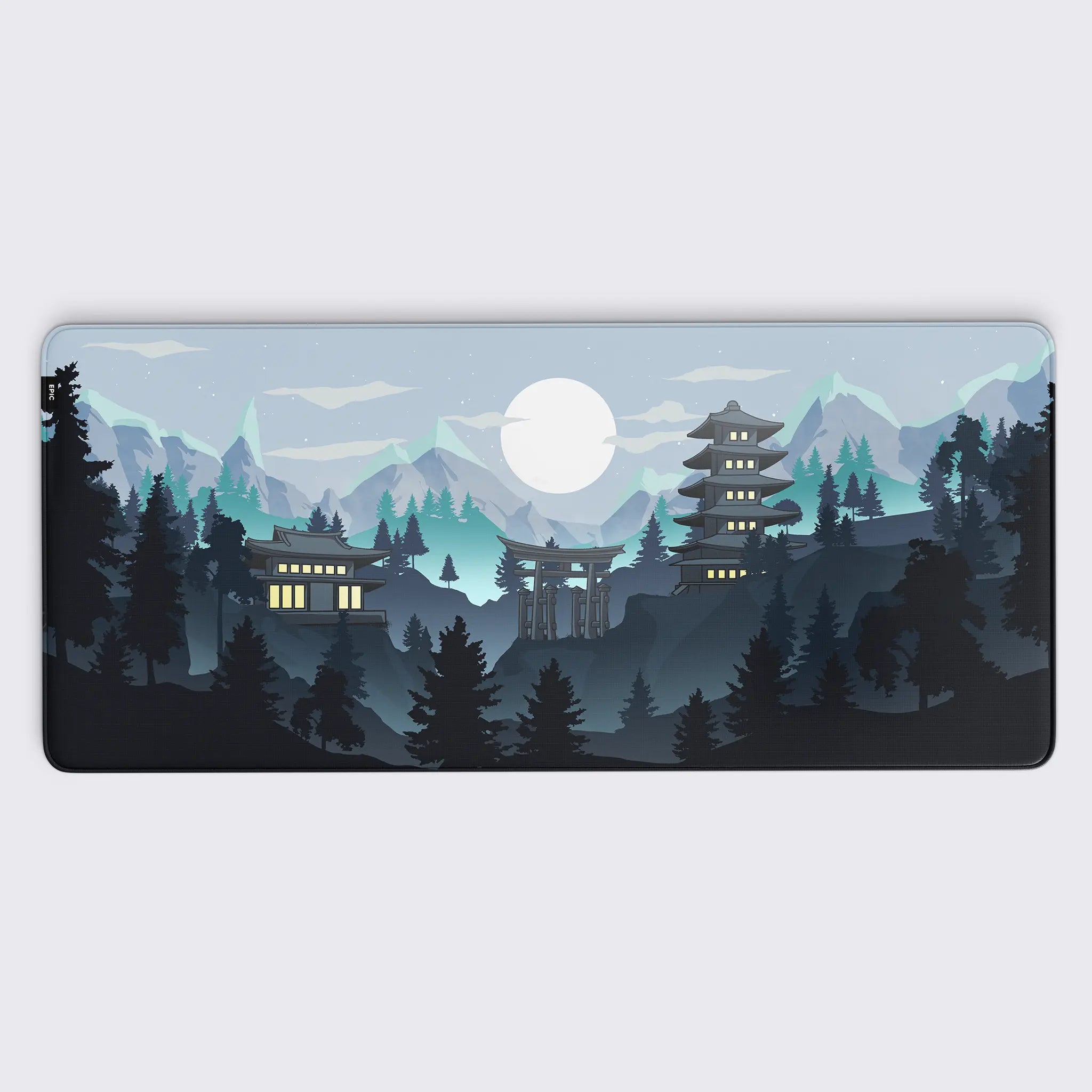 Winter Pagoda Desk Pad, Desk Mat