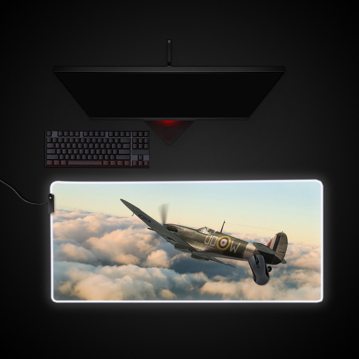 Epic Spitfire Desk Pad desk mat with RGB edge lighting