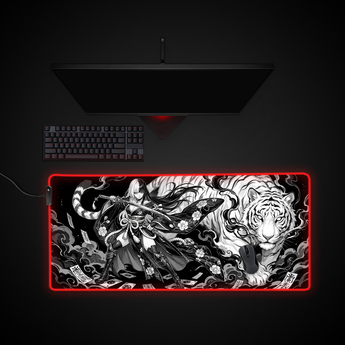 Spirit Blade desk mat with RGB edge lighting