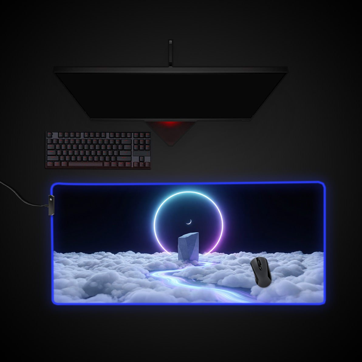 Zenith Portal desk mat with RGB edge lighting