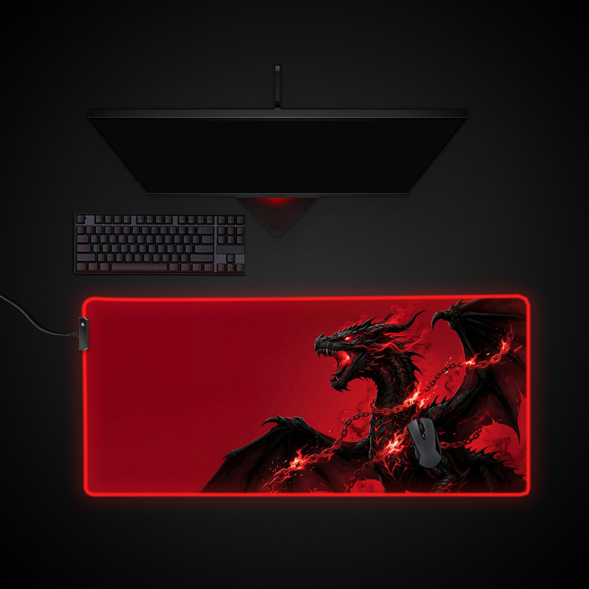 Unbound Fury desk mat with RGB edge lighting