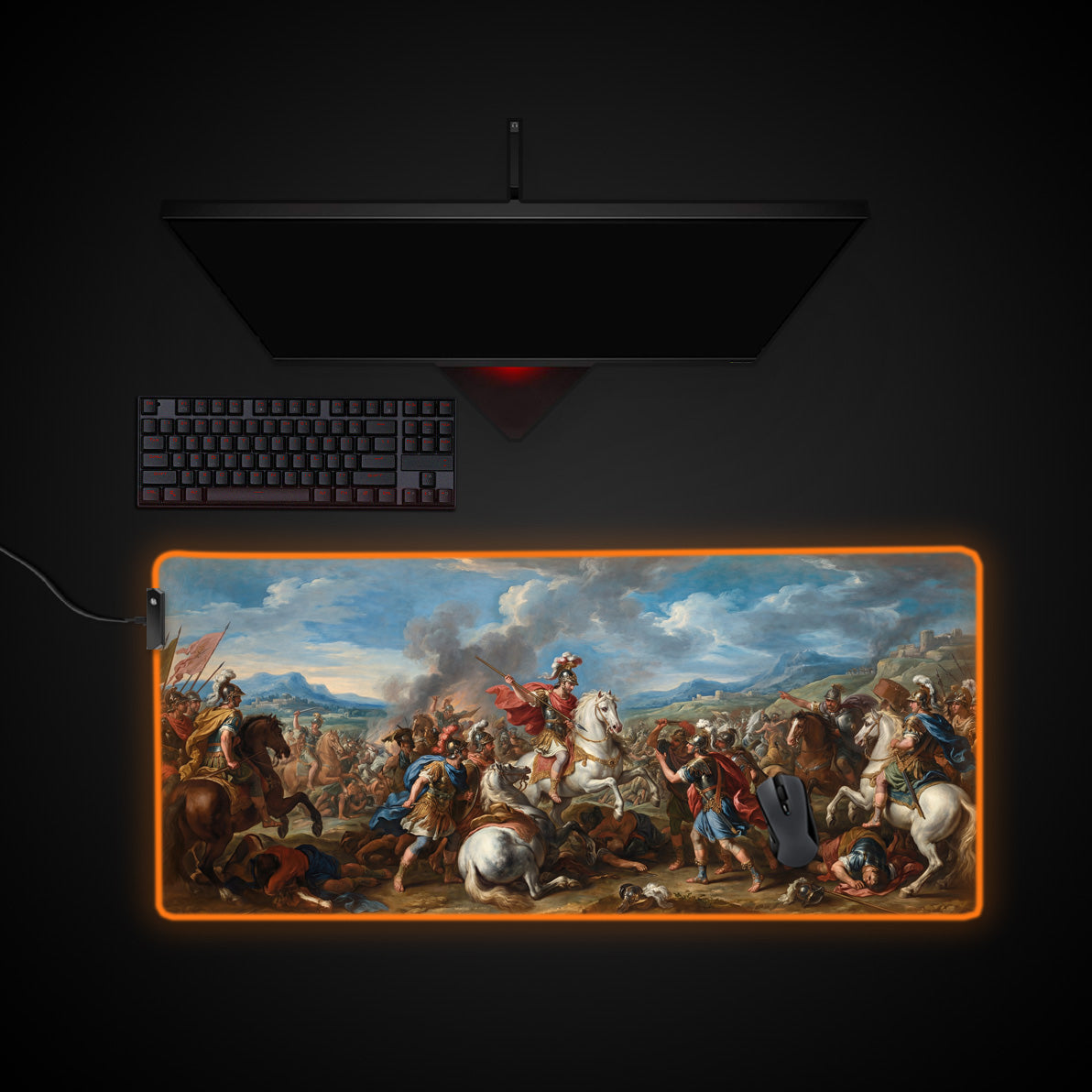 Imperial Charge desk mat with RGB edge lighting
