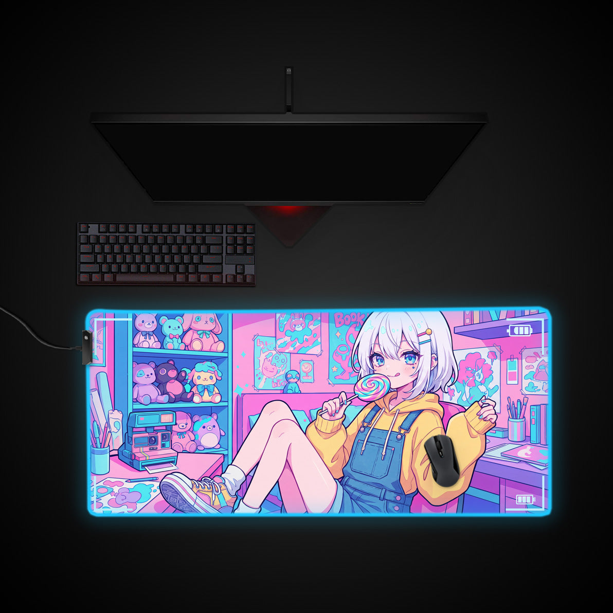 Digital Daydream desk mat with RGB edge lighting