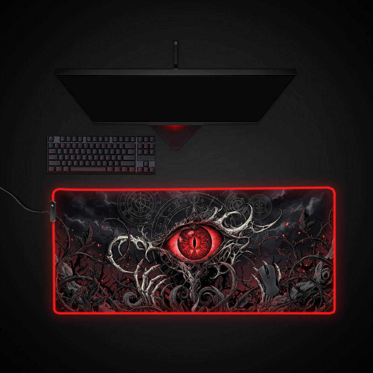 Eye of Judgment desk mat with RGB edge lighting