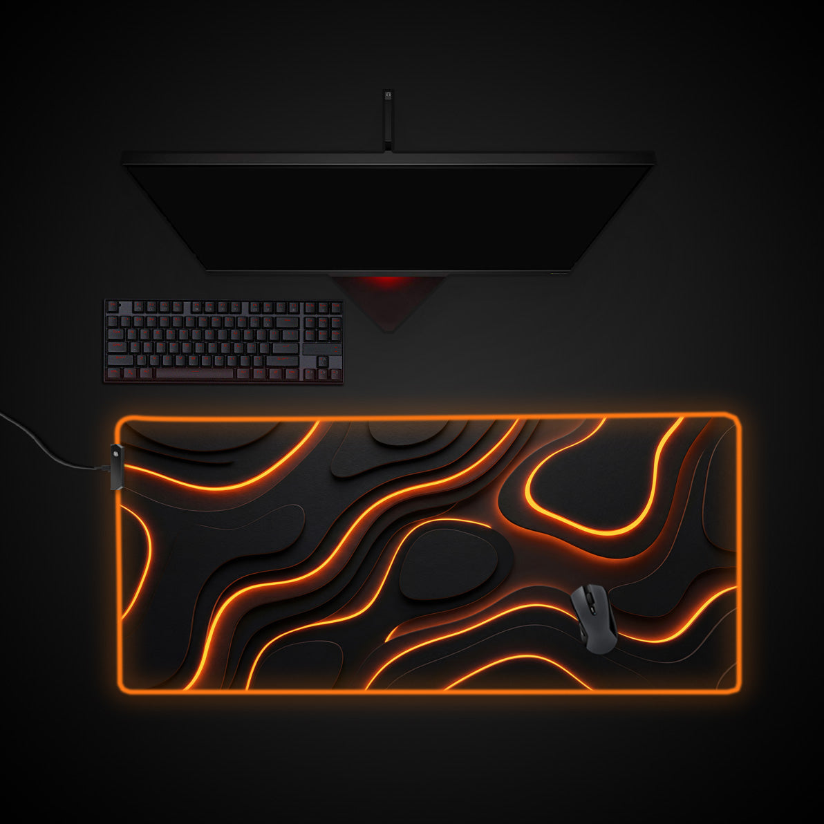 Tectonic Shift desk mat with RGB edge lighting