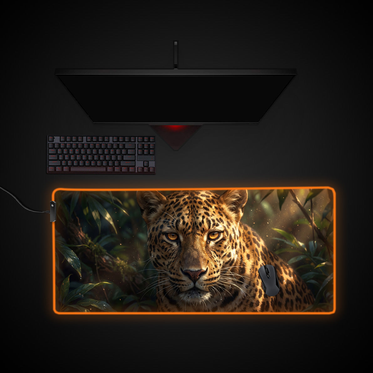 Primal Ambush Spirit desk mat with RGB edge lighting