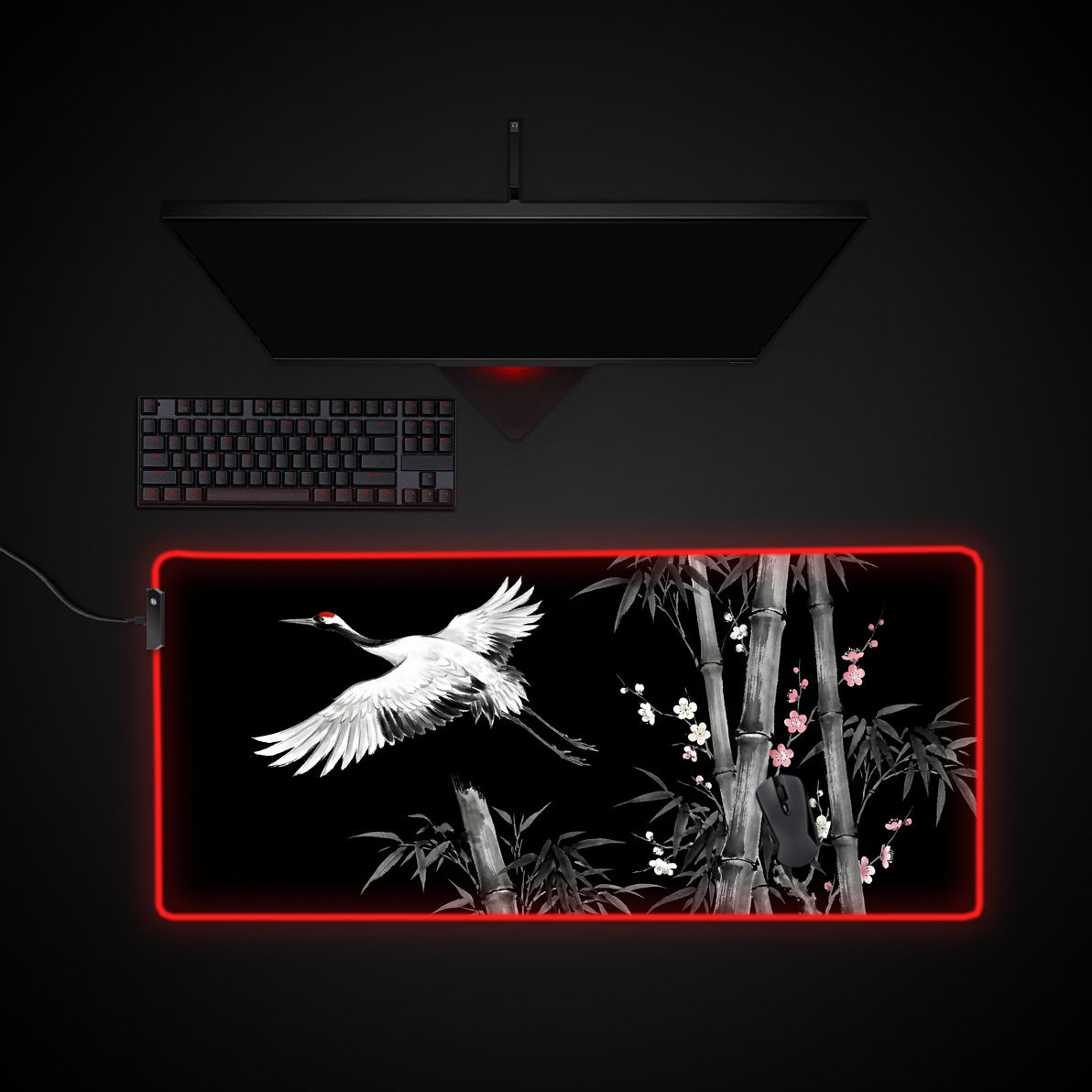 Shadow Flight desk mat with RGB edge lighting