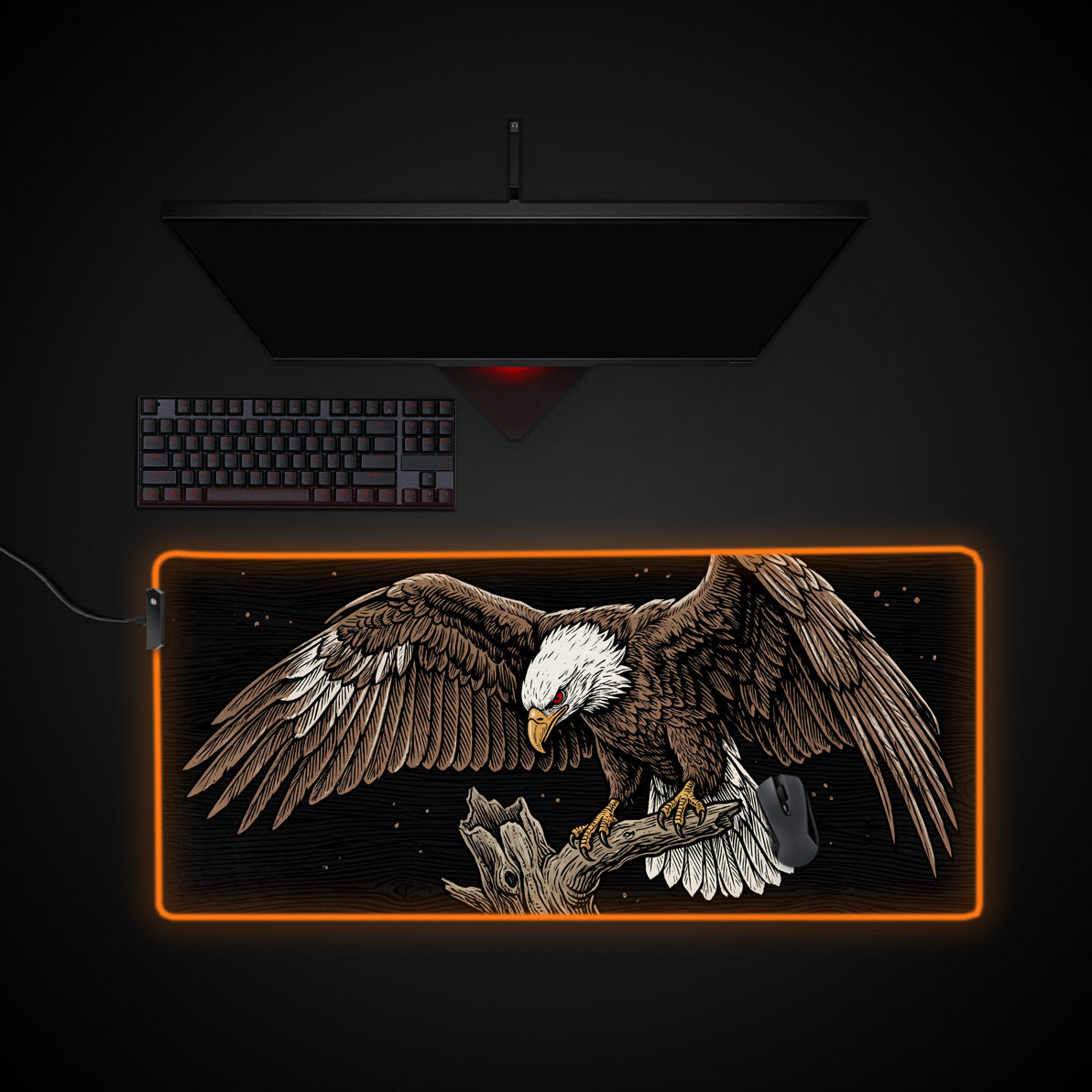Apex Sovereign desk mat with RGB edge lighting