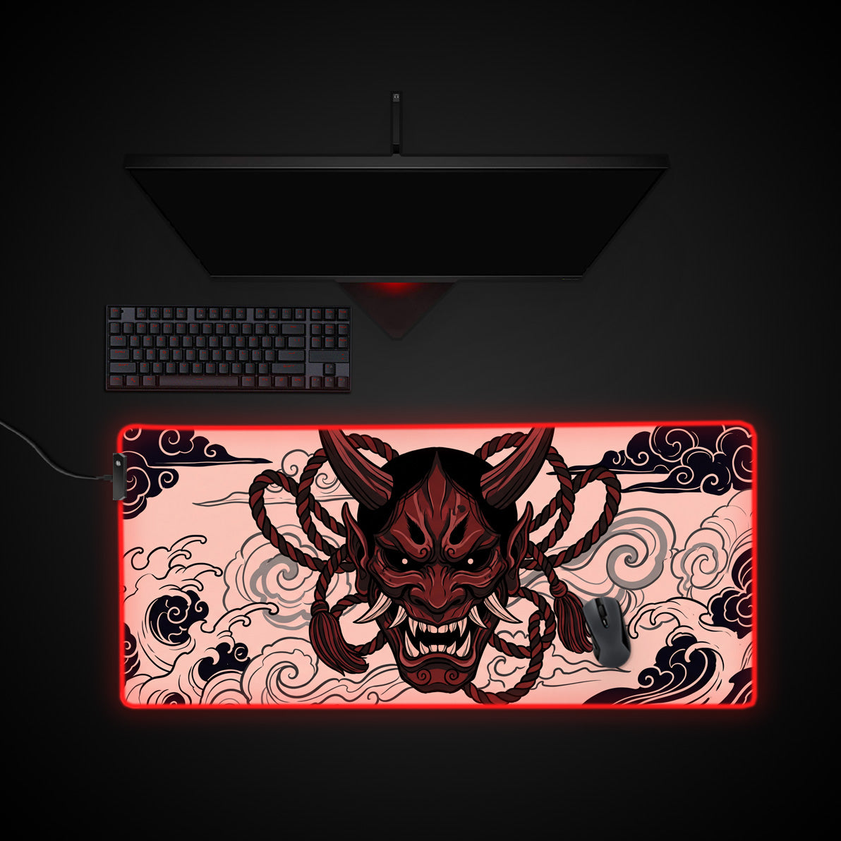 Wrathful Spirit desk mat with RGB edge lighting