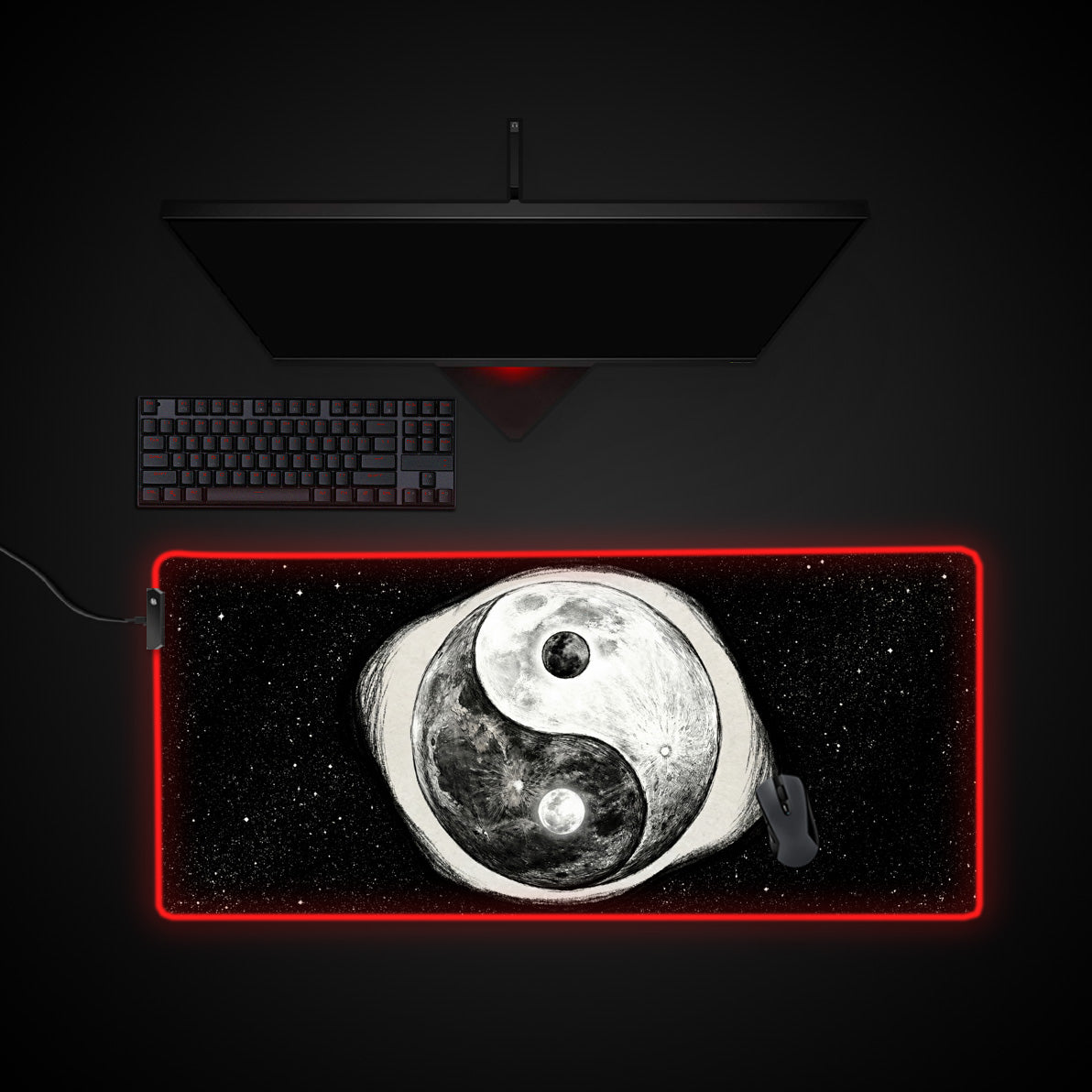 Void and Light desk mat with RGB edge lighting