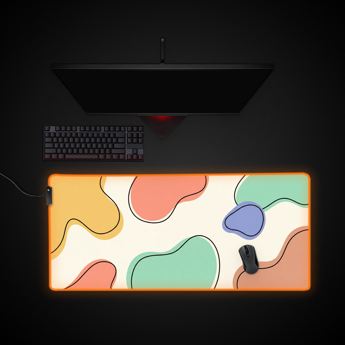 Organic Convergence desk mat with RGB edge lighting