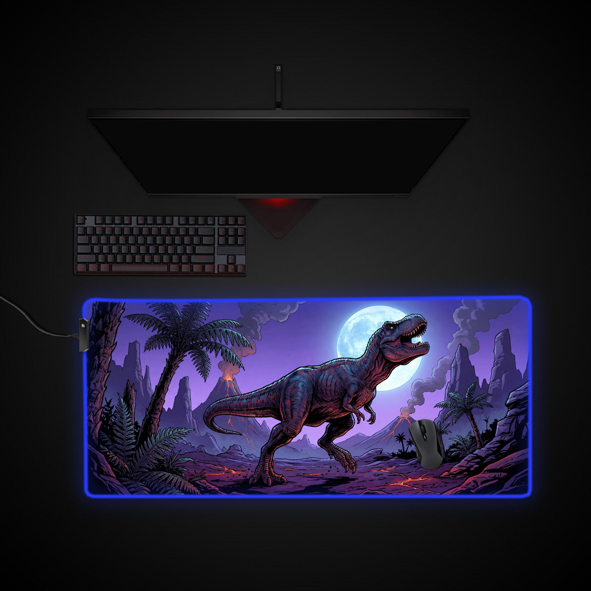 Midnight Apex desk mat with RGB edge lighting