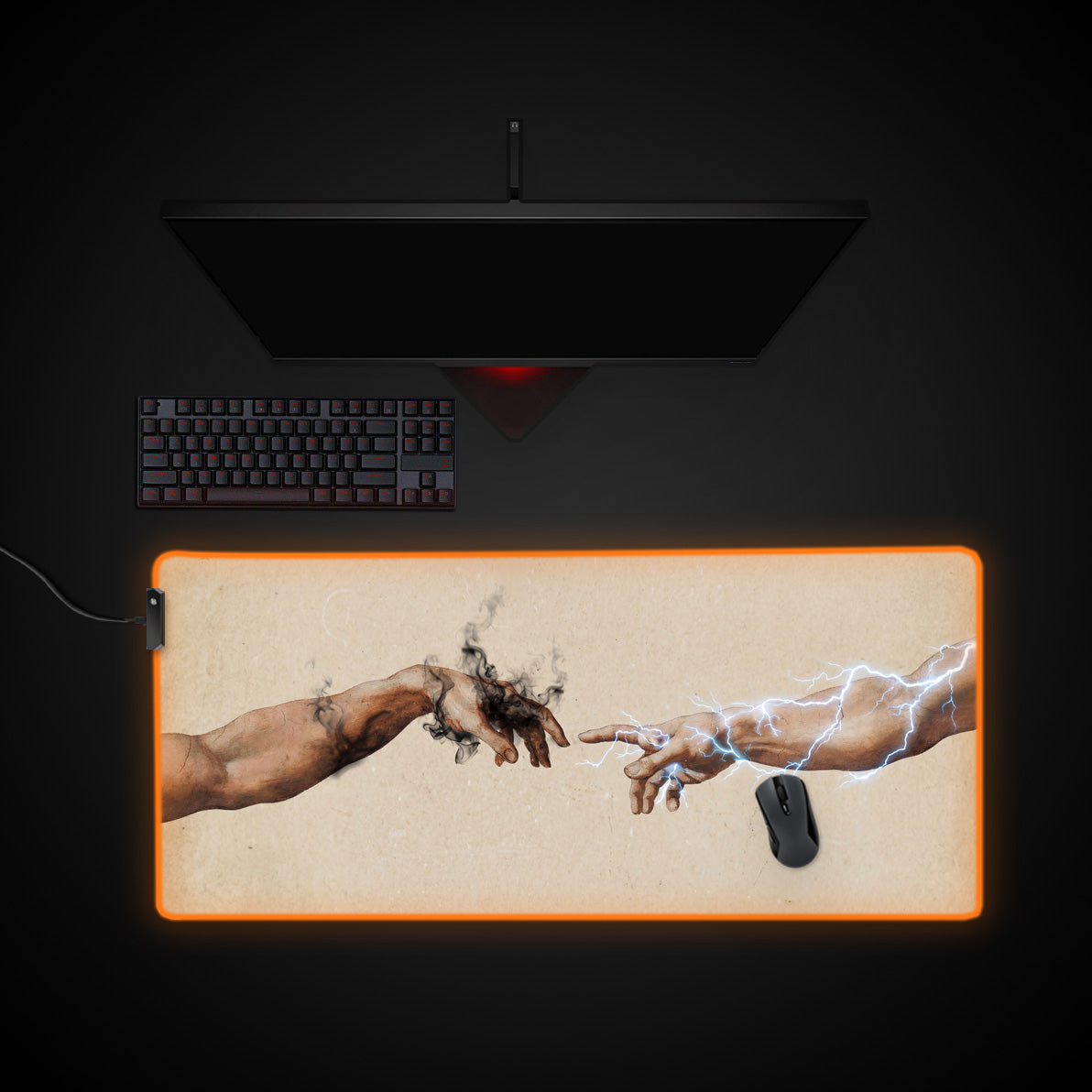 Genesis Spark desk mat with RGB edge lighting
