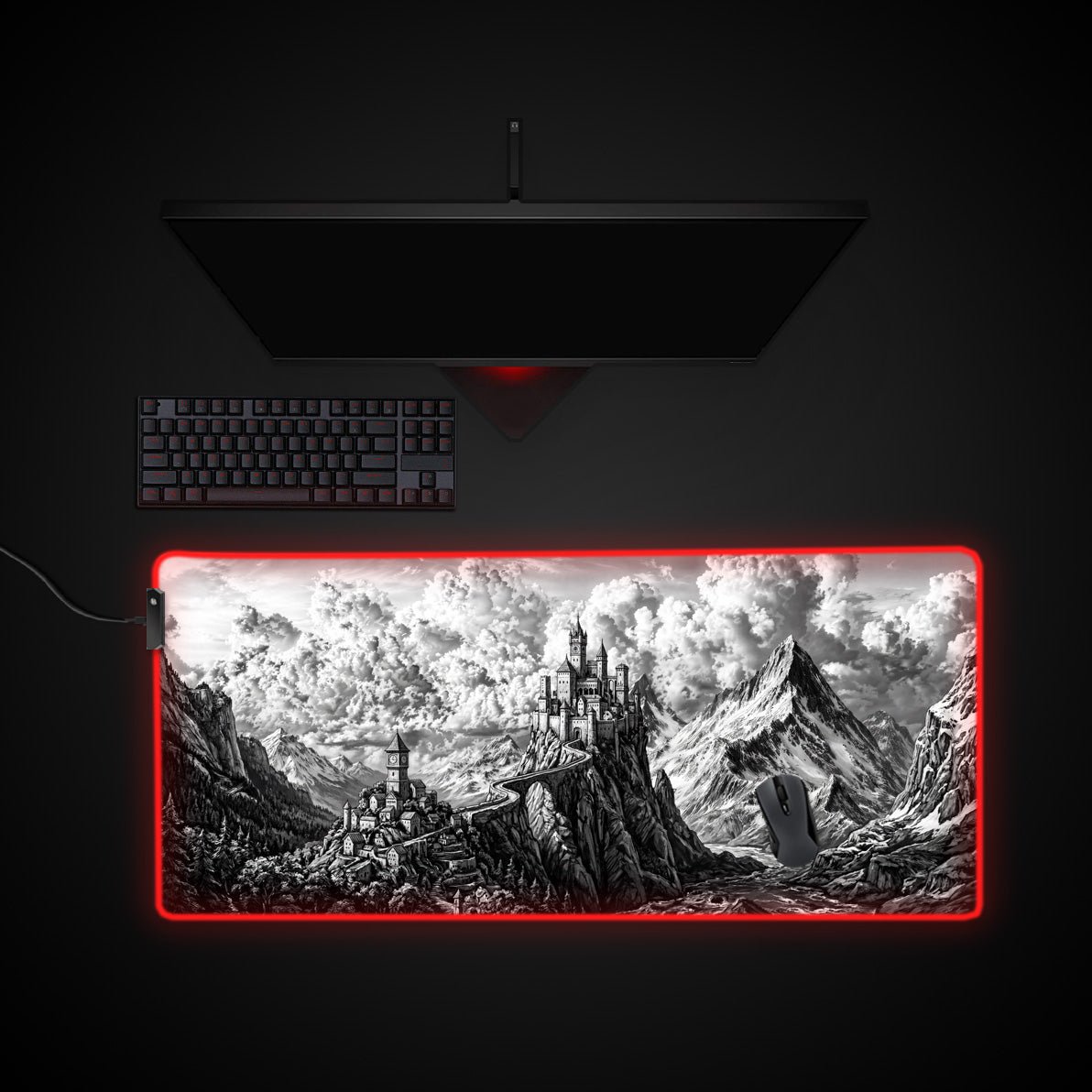 The High Keep desk mat with RGB edge lighting