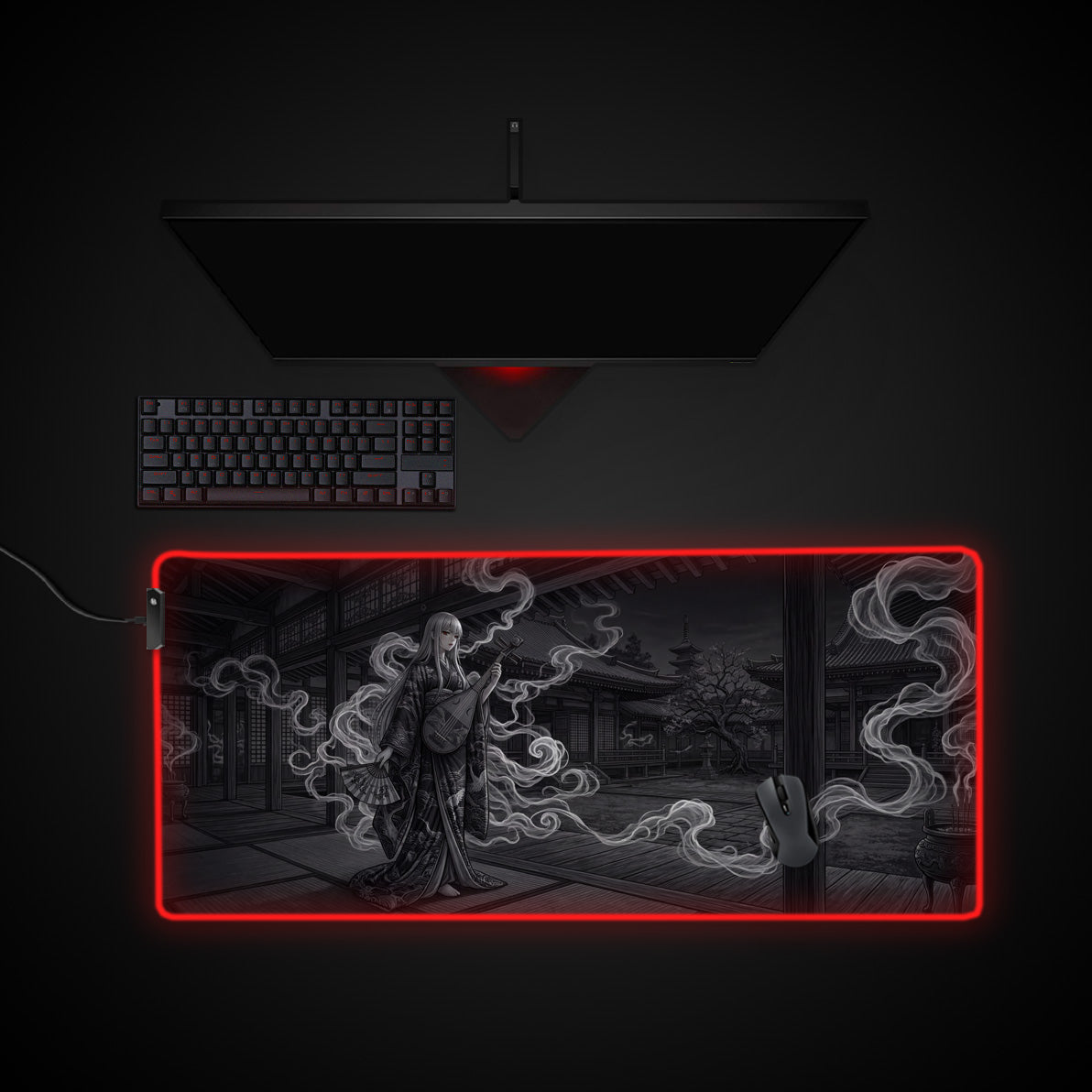 Phantom Melody desk mat with RGB edge lighting