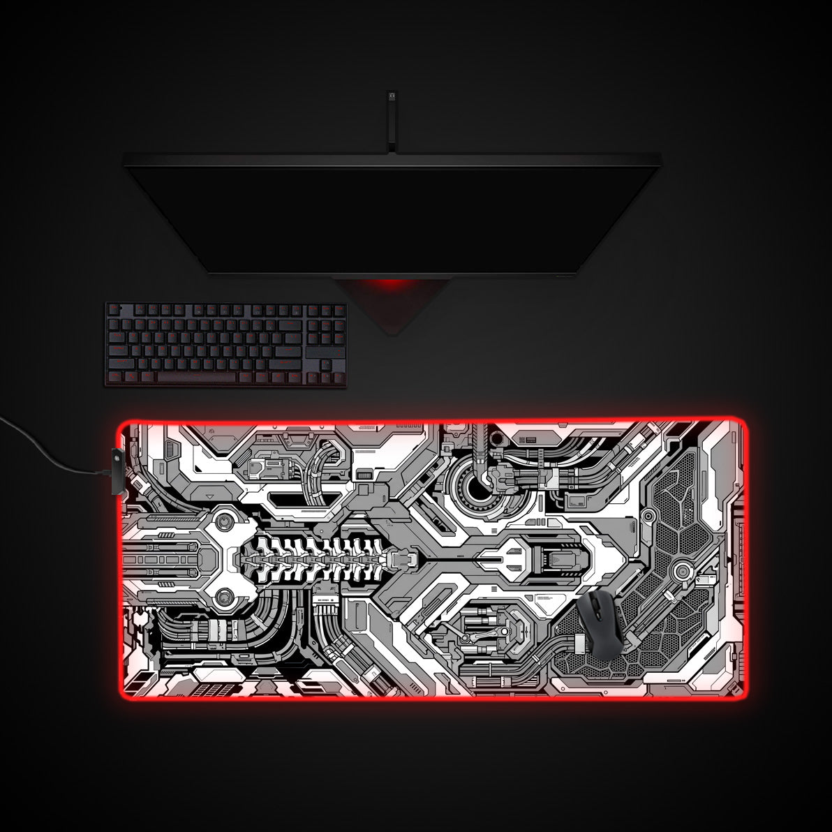 Mechanical Core desk mat with RGB edge lighting