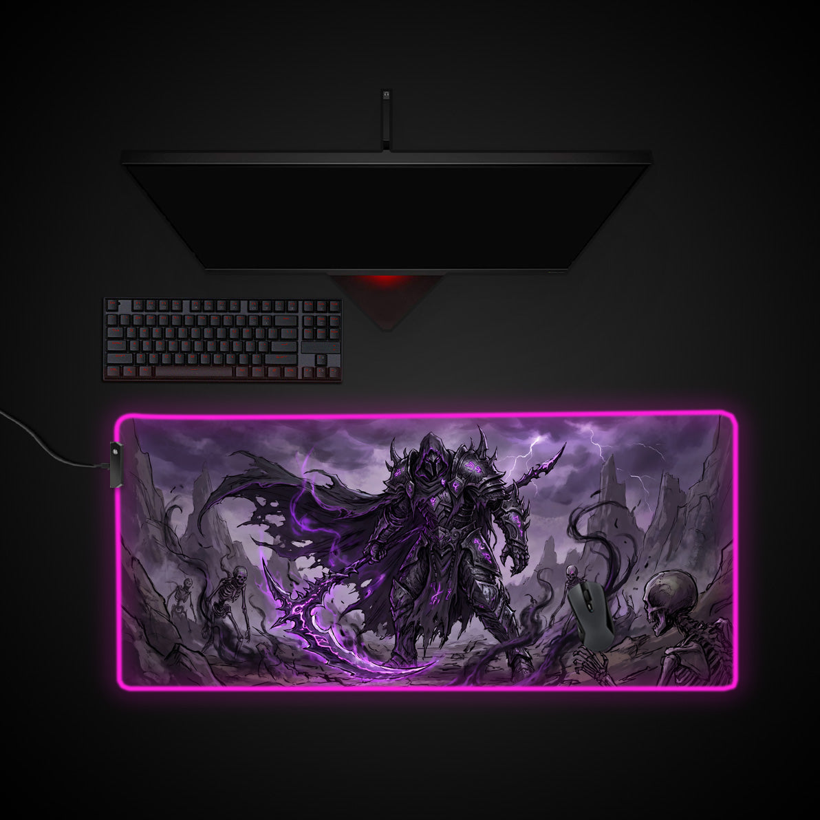 Void Reaper desk mat with RGB edge lighting