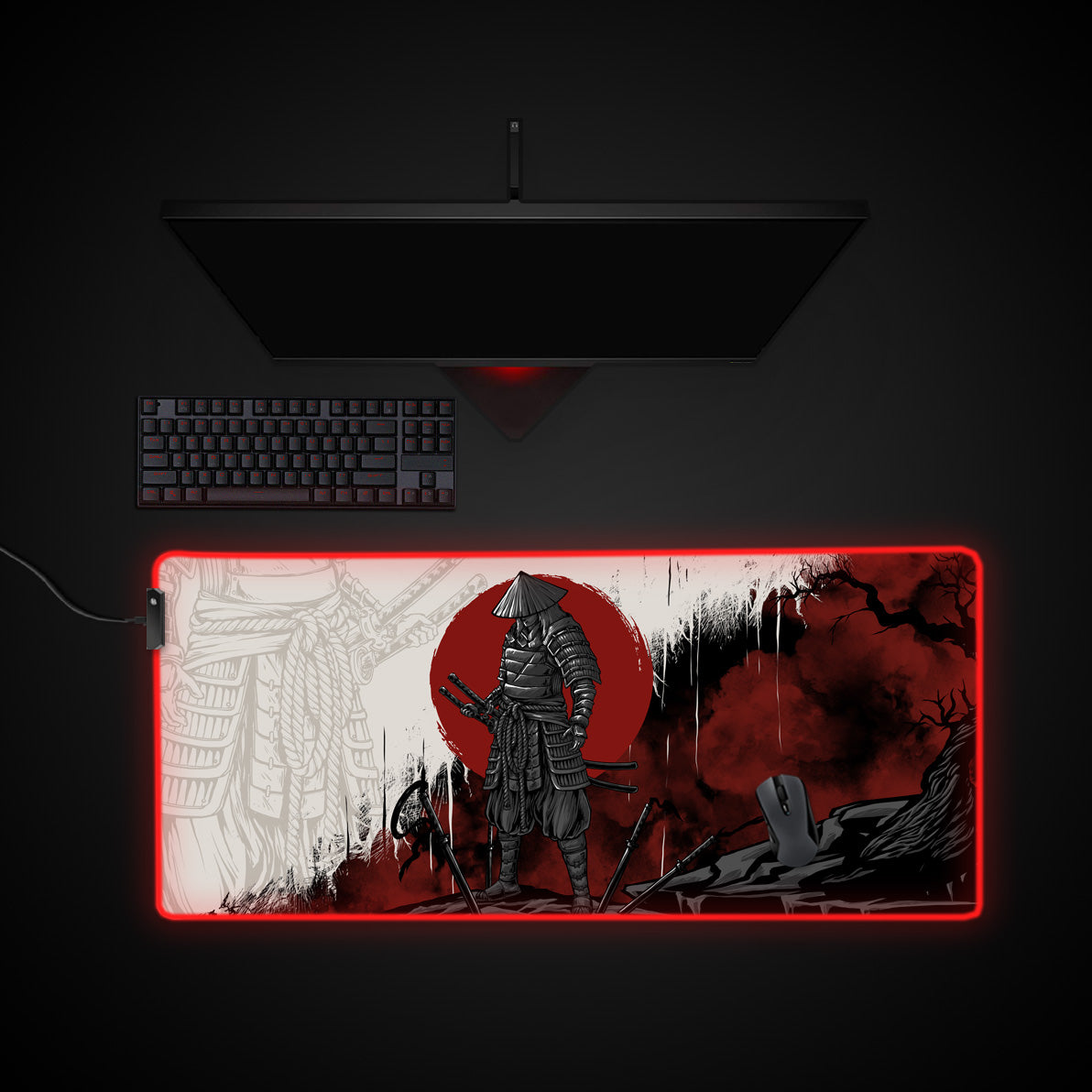 Last Samurai Desk Pad desk mat with RGB edge lighting