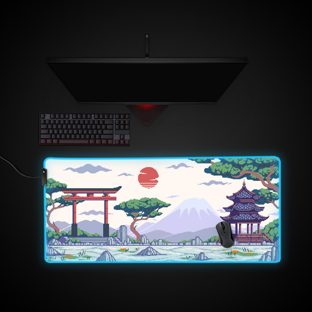 Tori Desk Pad desk mat with RGB edge lighting
