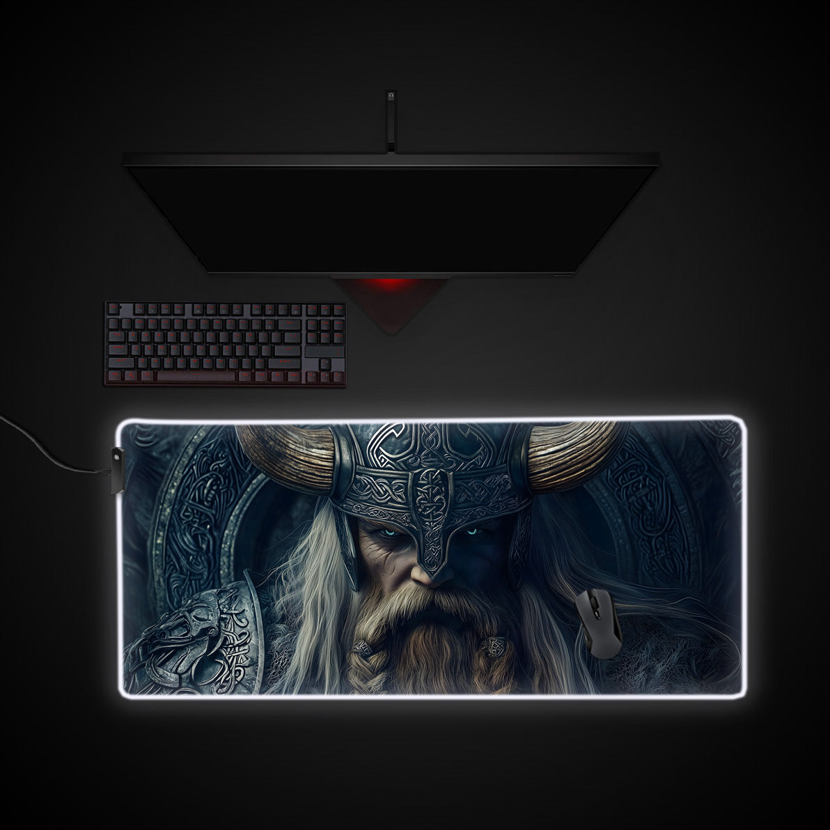Epic Viking Desk Pad desk mat with RGB edge lighting