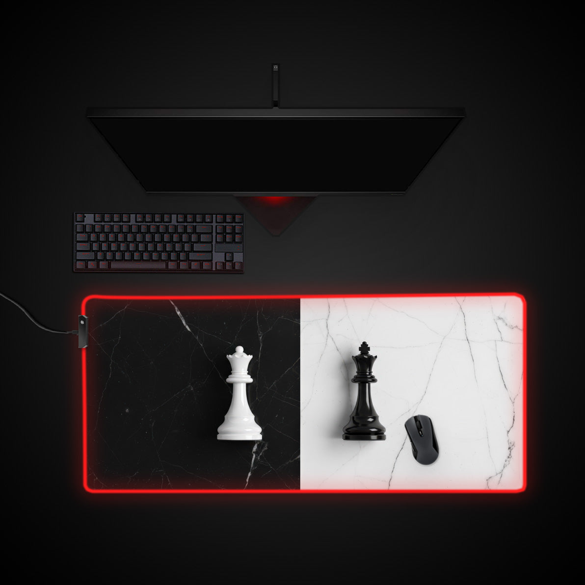 Royal Standoff desk mat with RGB edge lighting