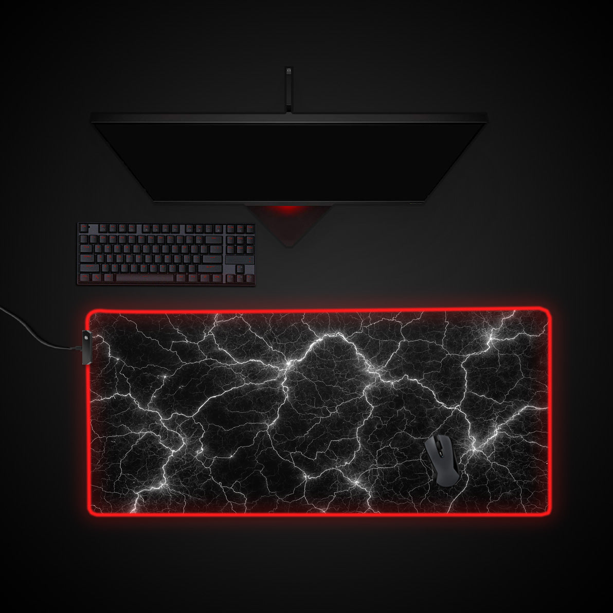 Chaos Current desk mat with RGB edge lighting