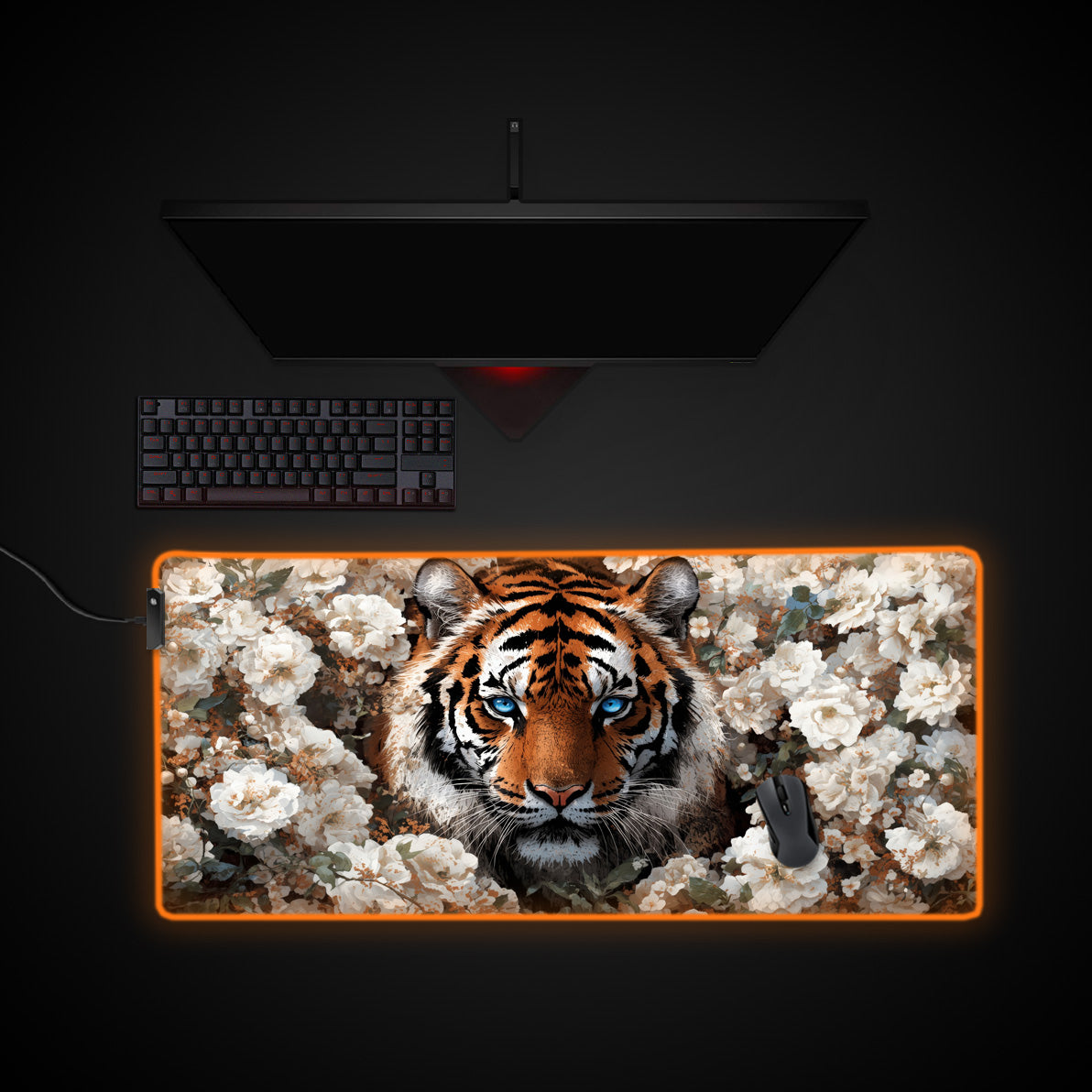 Wild Beauty desk mat with RGB edge lighting