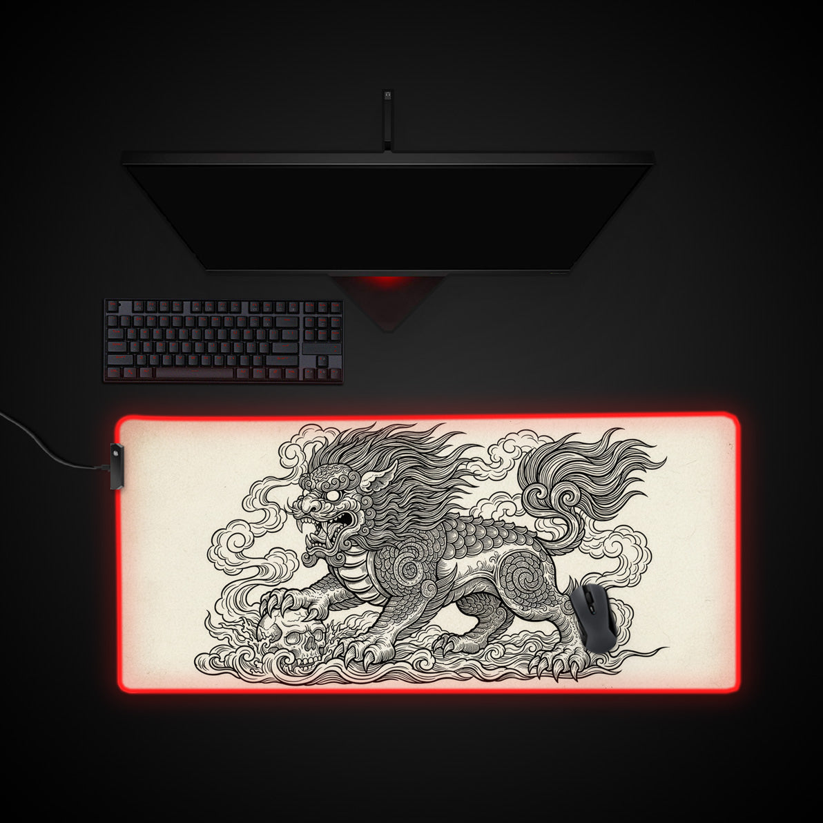 Shishi desk mat with RGB edge lighting