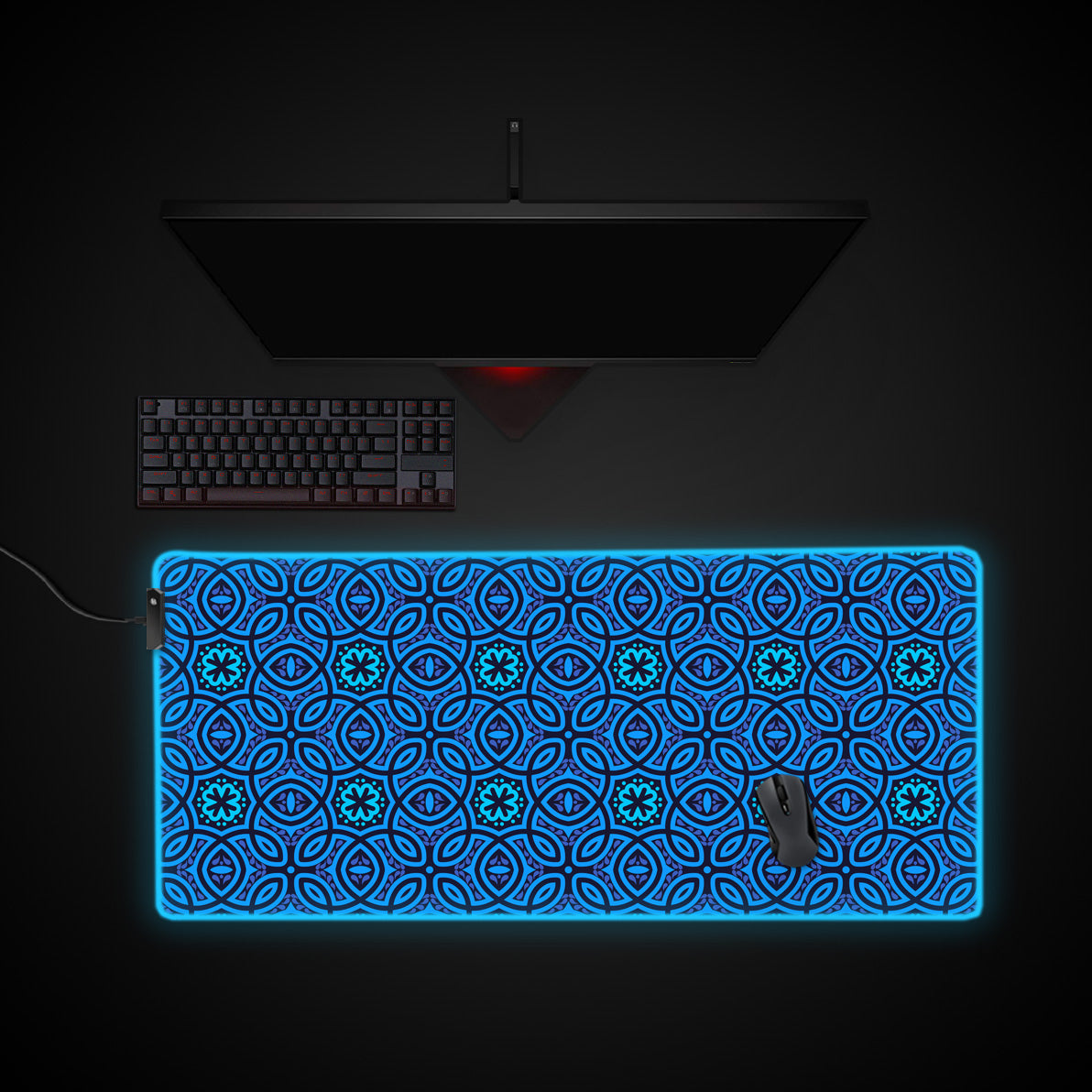 Batik Pattern 2 desk mat with RGB edge lighting