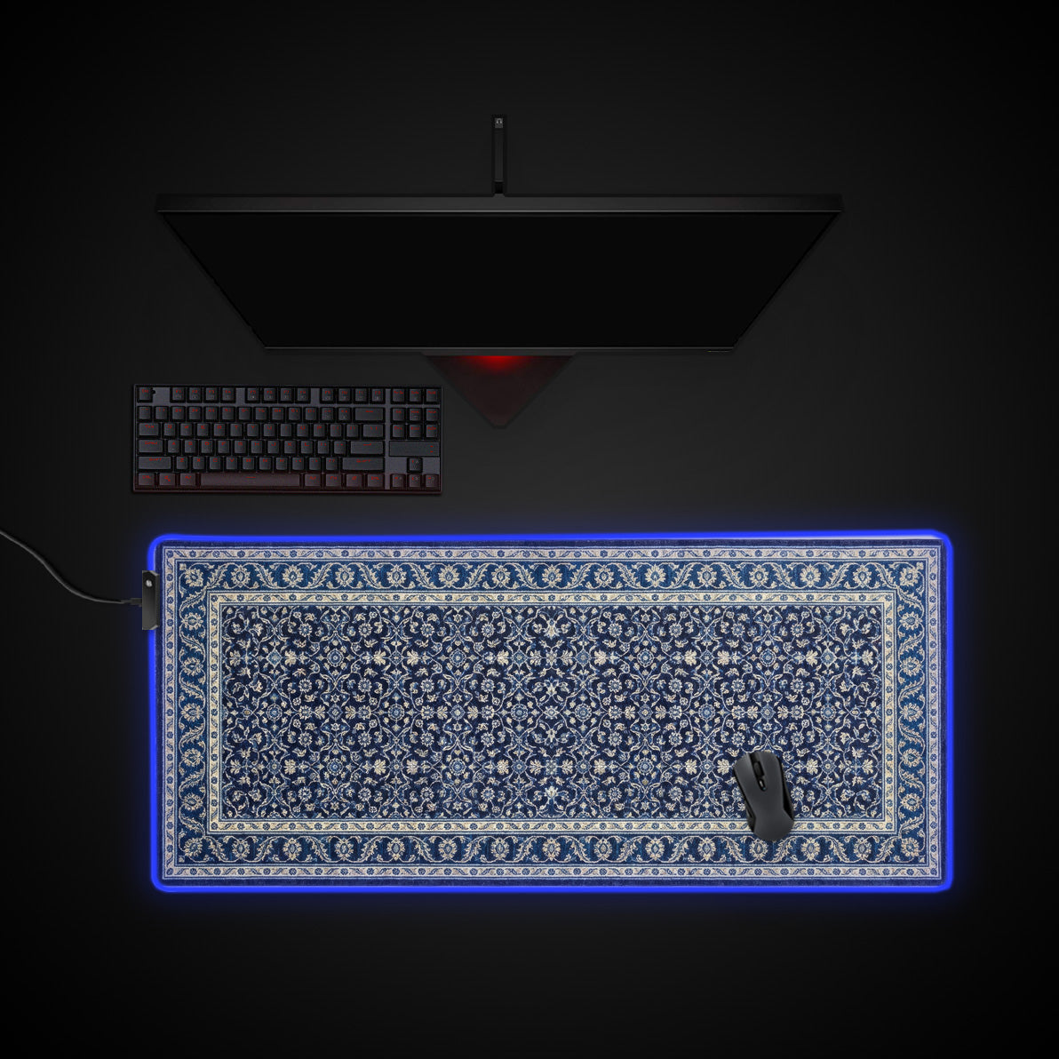 Royal Persian desk mat with RGB edge lighting