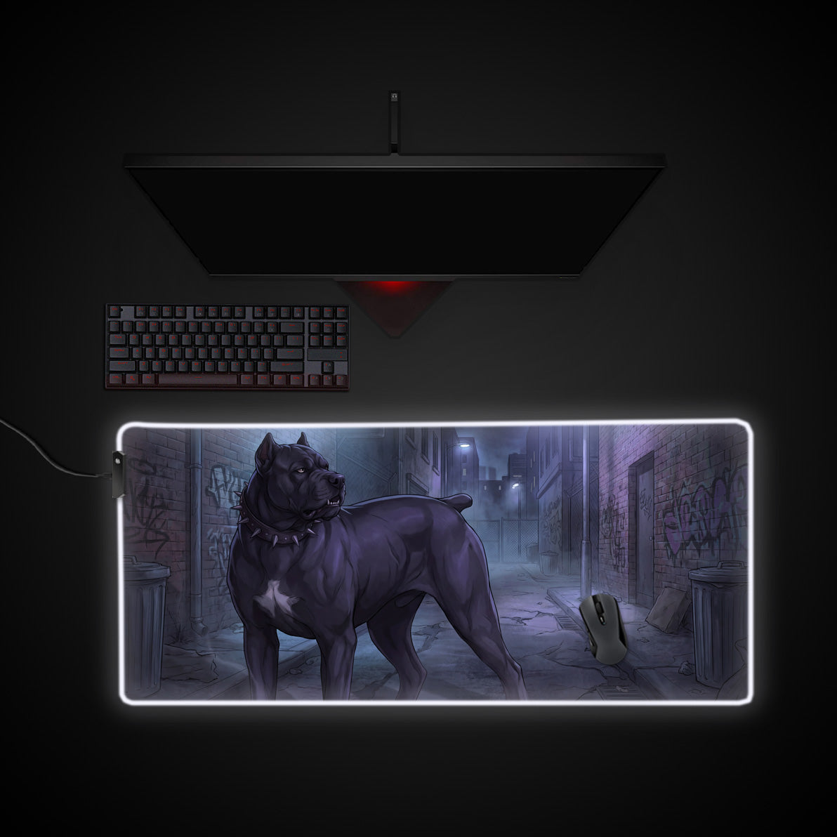 Urban Guardian desk mat with RGB edge lighting