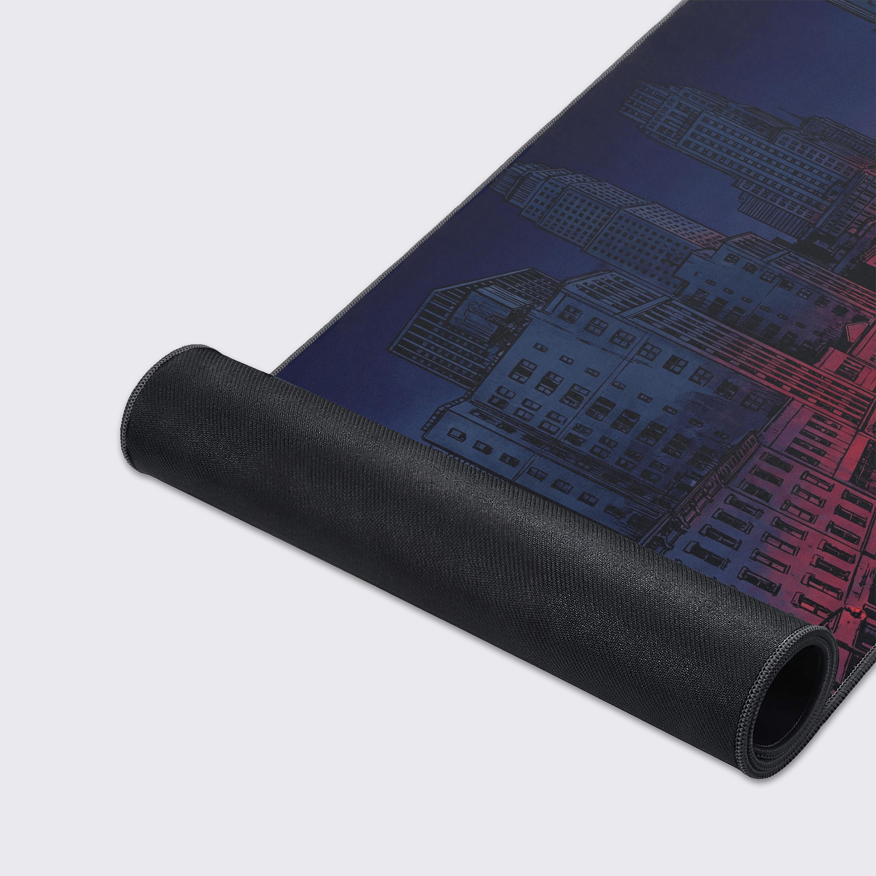 Close-up of the Metro Twilight anime desk mat, highlighting the detailed manga art, premium stitched edges, and non-slip rubber base for enhanced durability. - Epic Design Pads & Mousepads