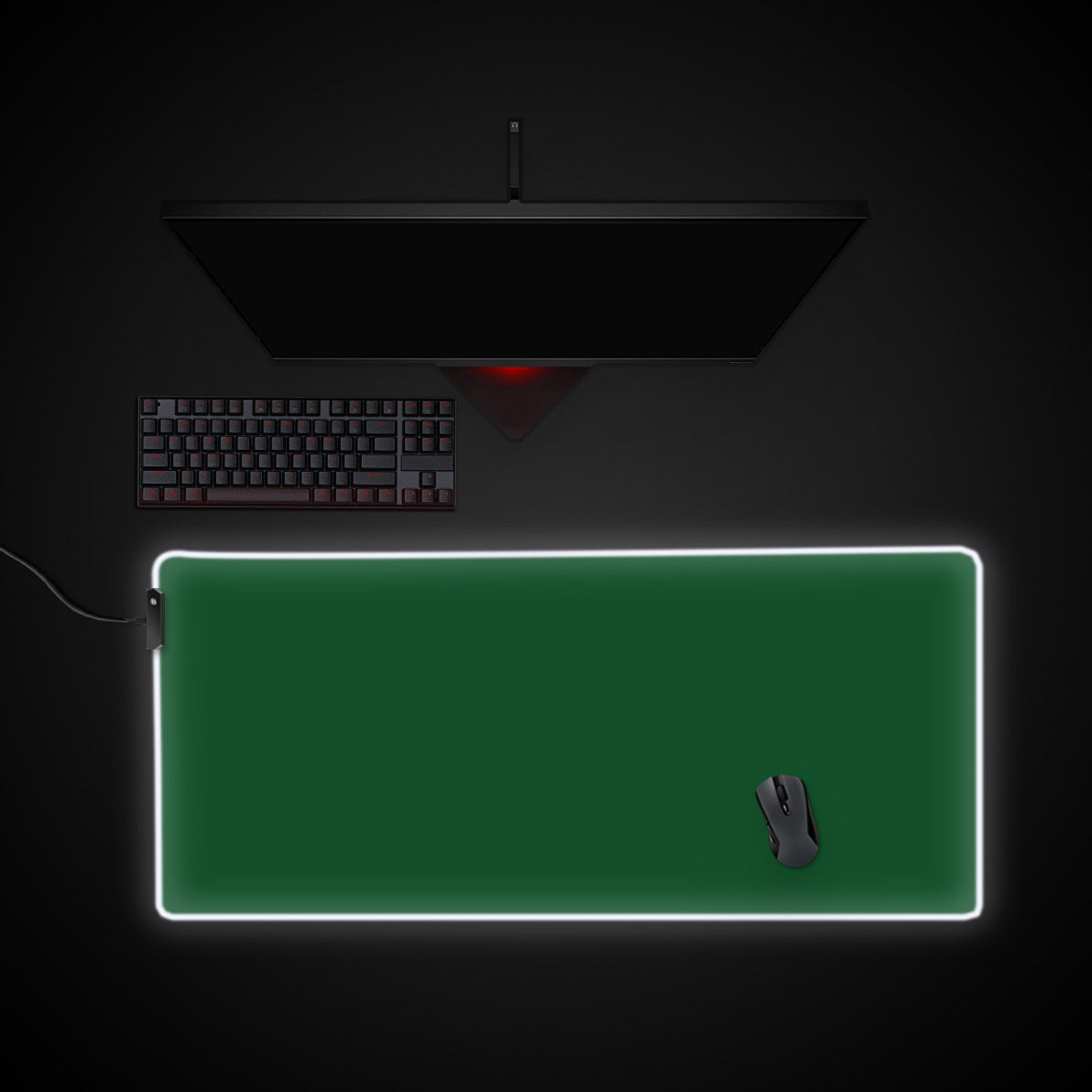 Verdant Deep desk mat with RGB edge lighting
