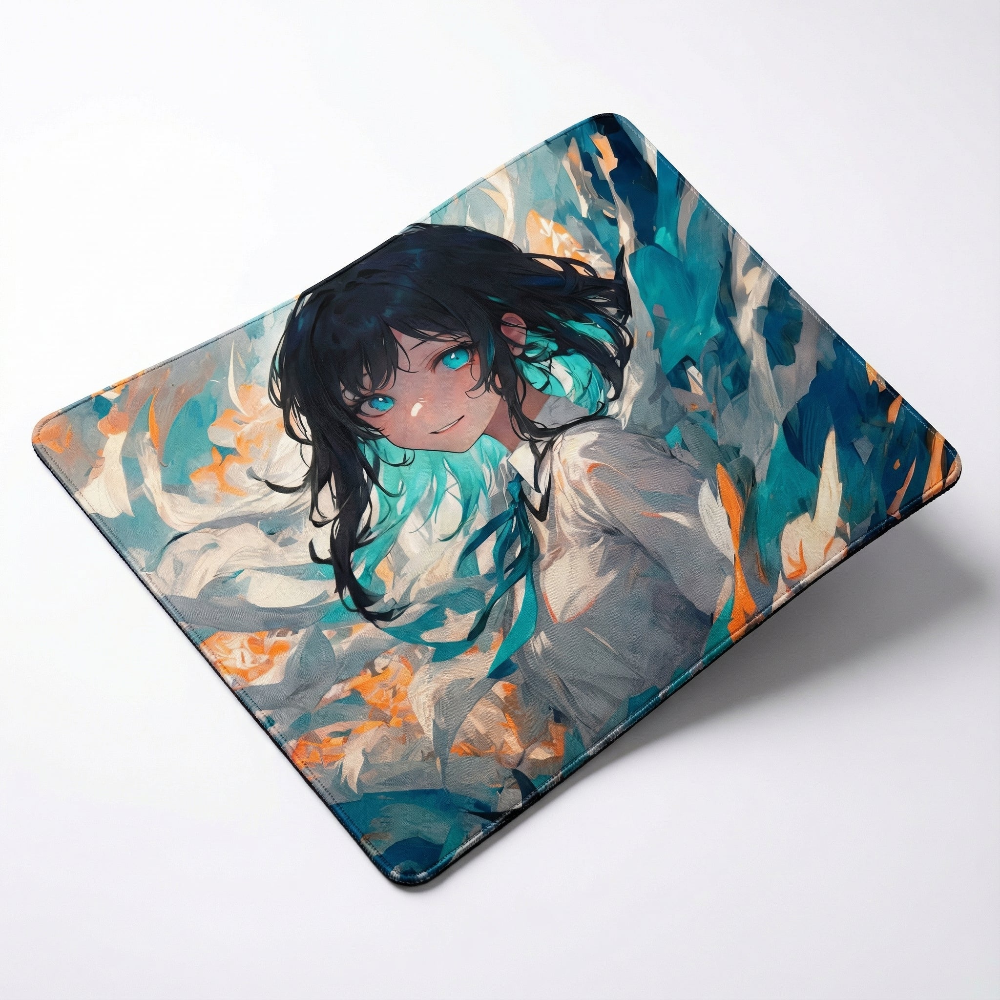 Close-up detail of the Pro Custom Gaming Mouse Pad, highlighting the high-quality fabric, non-slip rubber base, and durable stitched edges.