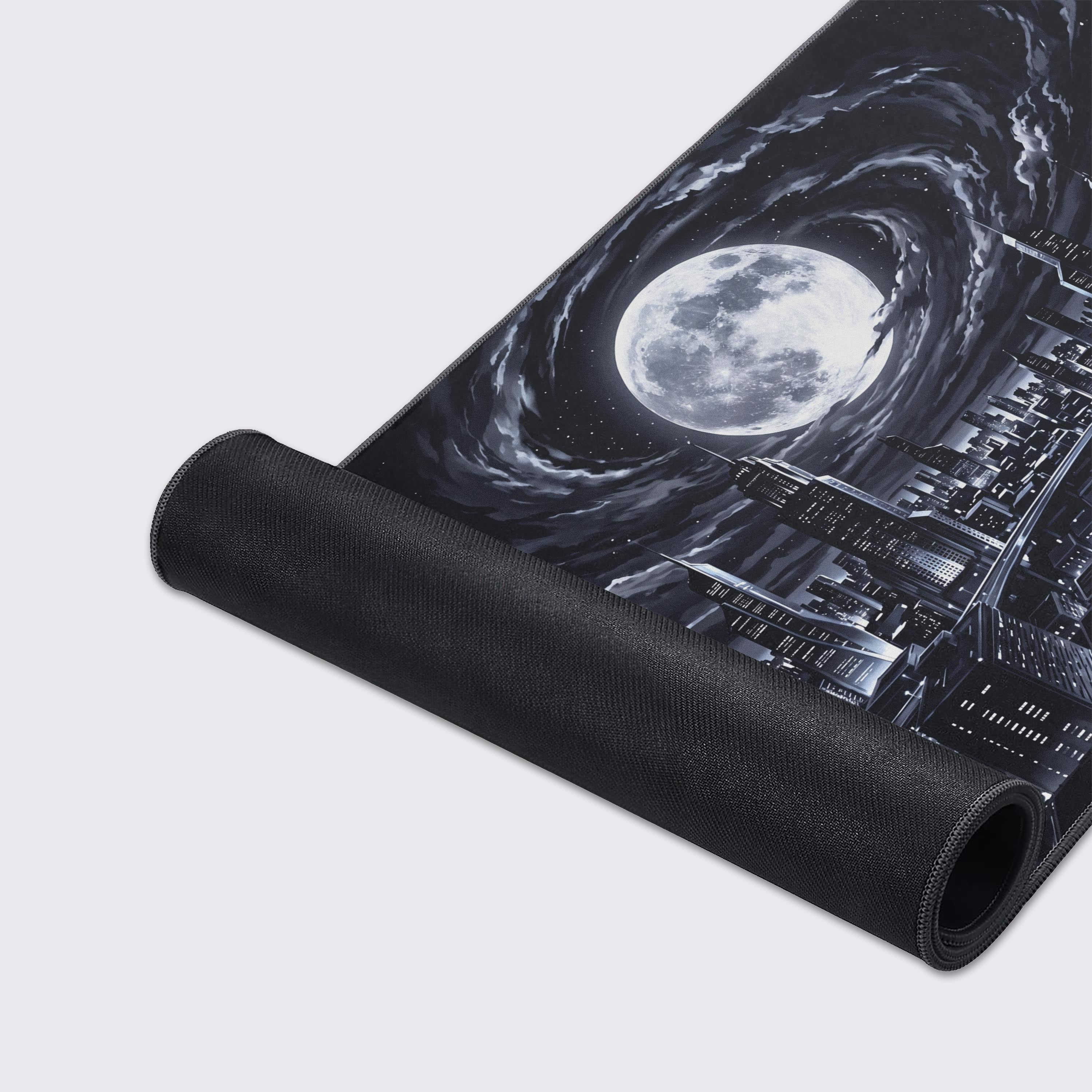 Product feature icons highlighting non-slip base, waterproof surface, easy to clean material, and crisp prints.