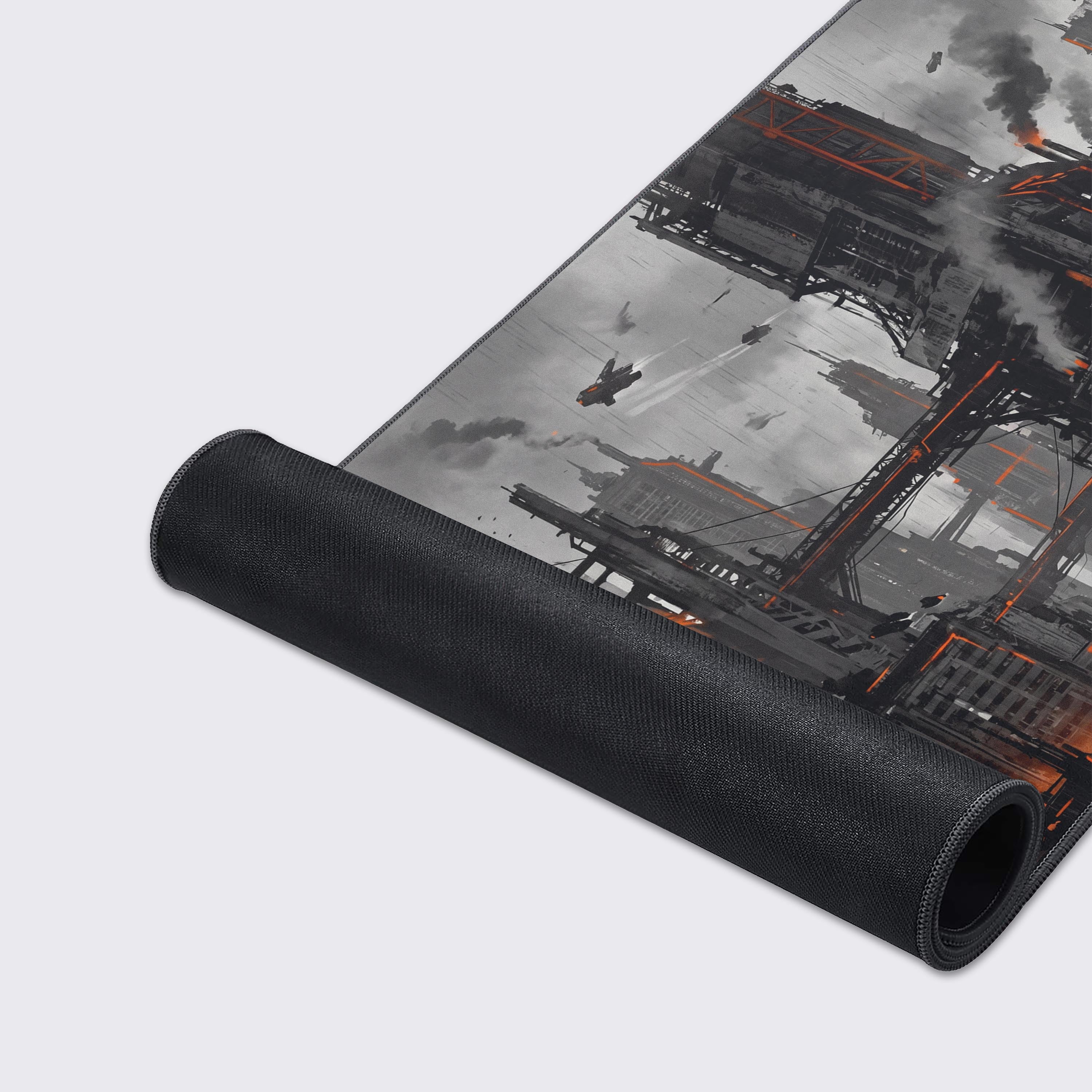 Product feature icons highlighting non-slip base, waterproof surface, and crisp long-lasting prints.