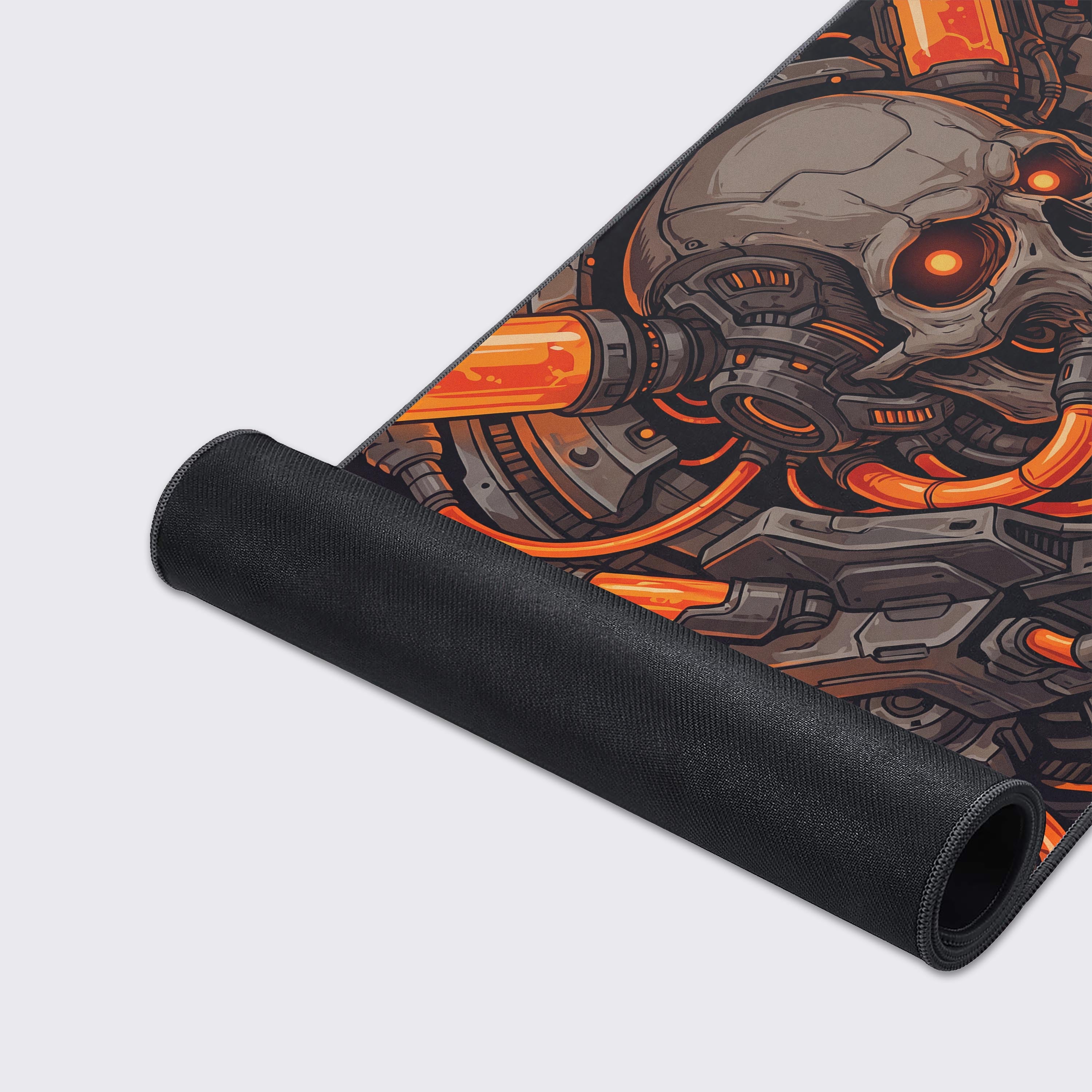 Detailed view highlighting the super smooth surface and waterproof coating of the cyberpunk gaming mat