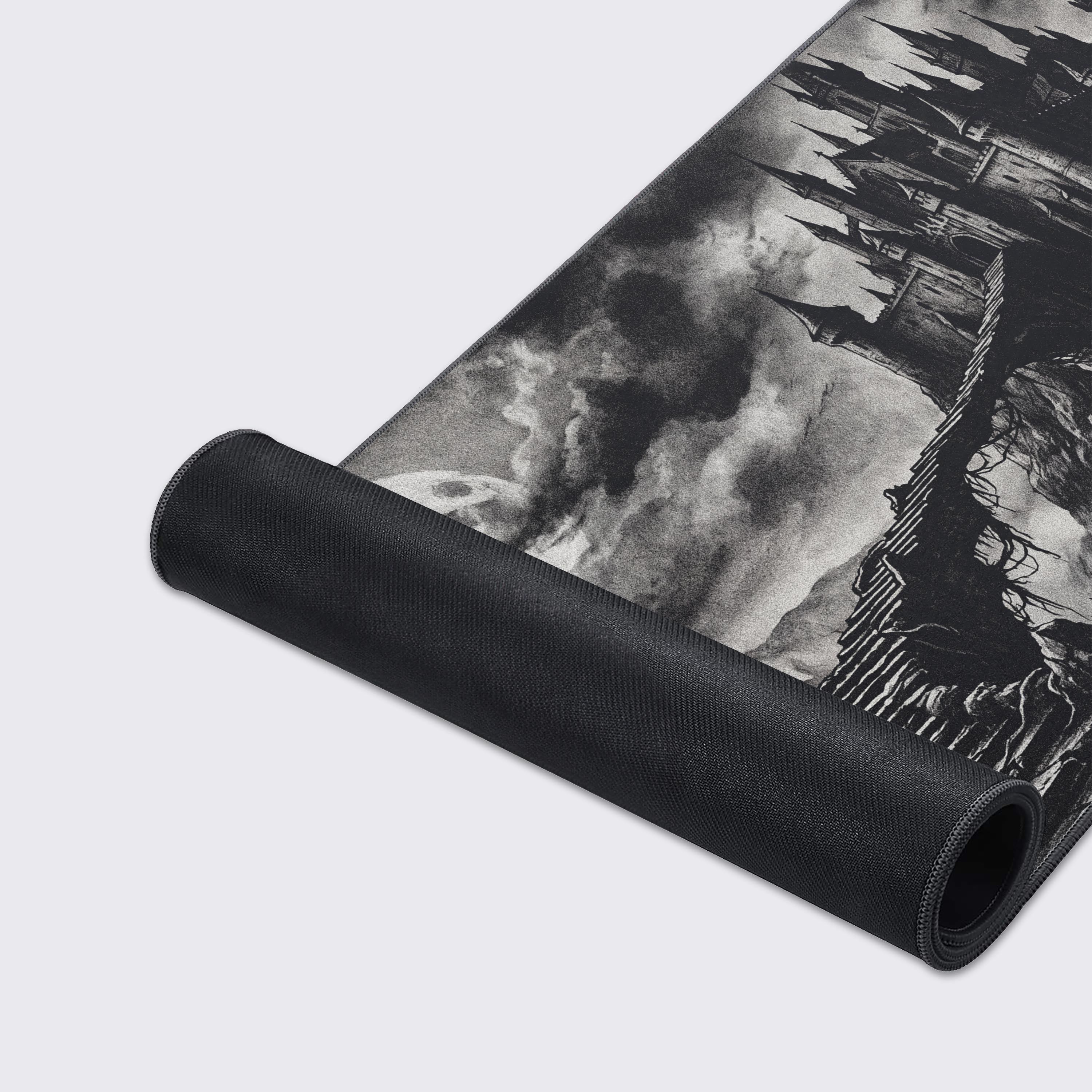 Waterproof and smooth surface details of the dark fantasy XL desk mat