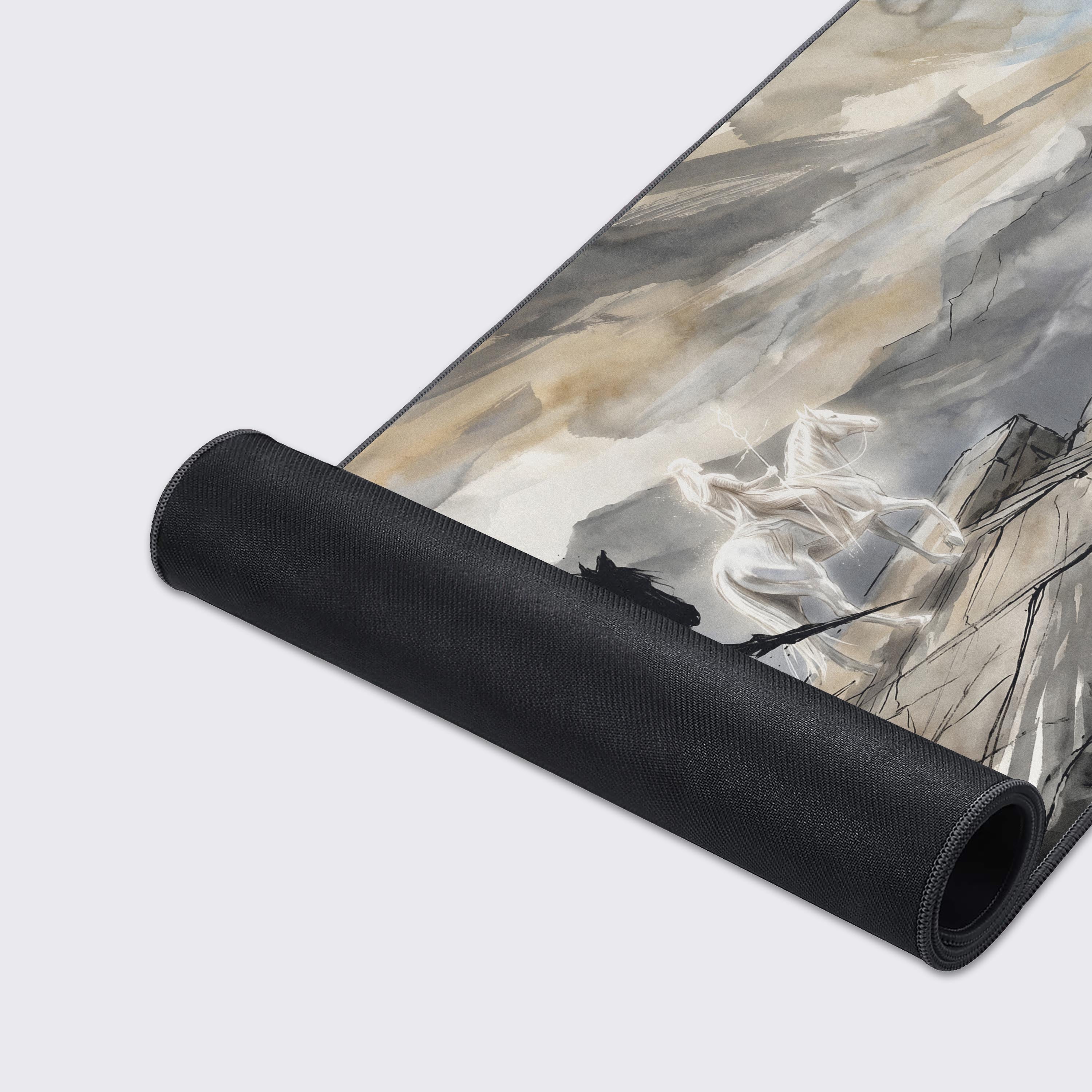 Waterproof and easy to clean surface of the dark fantasy knight desk mat