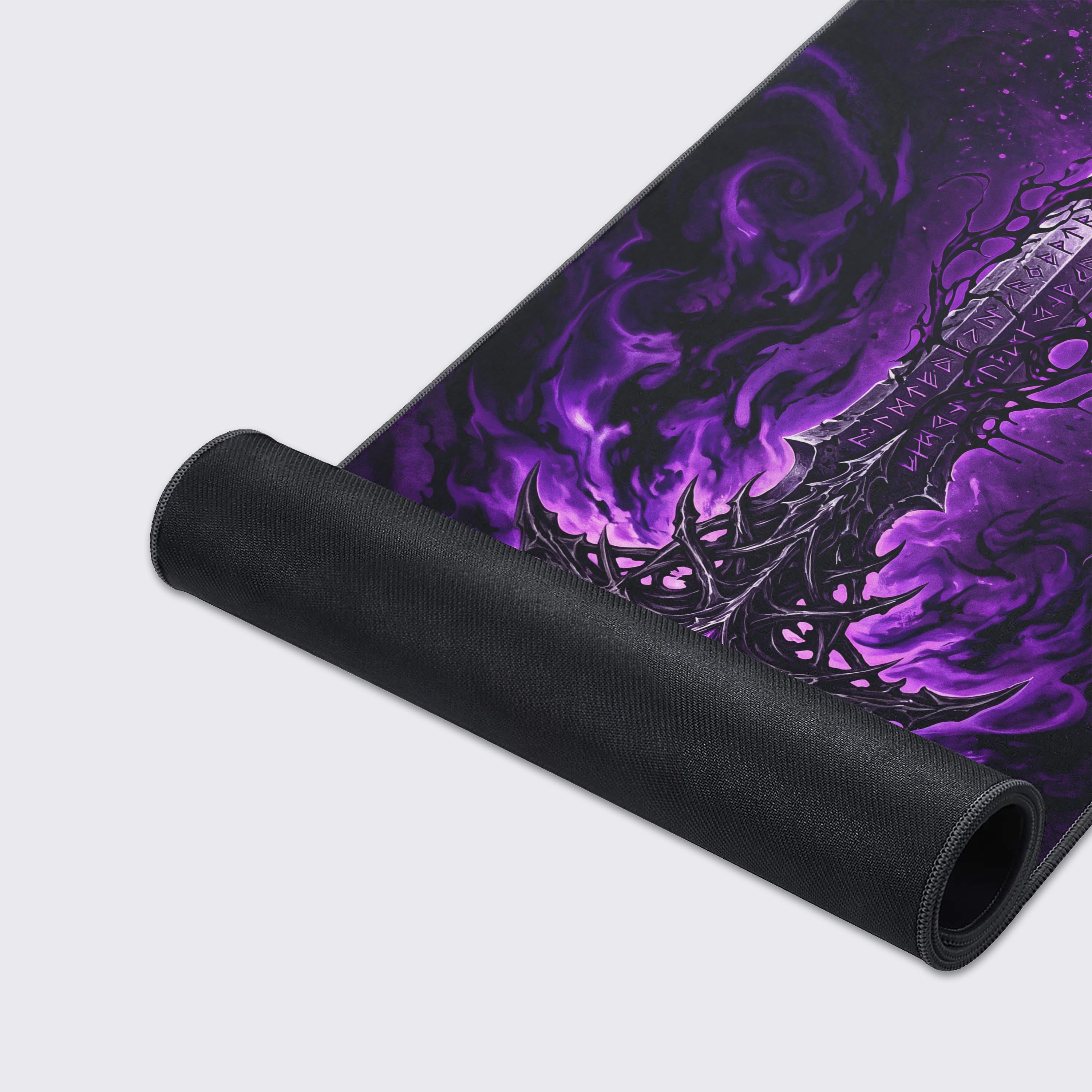 Desk mat features showcasing non-slip rubber base, waterproof surface, and crisp edge-to-edge printing
