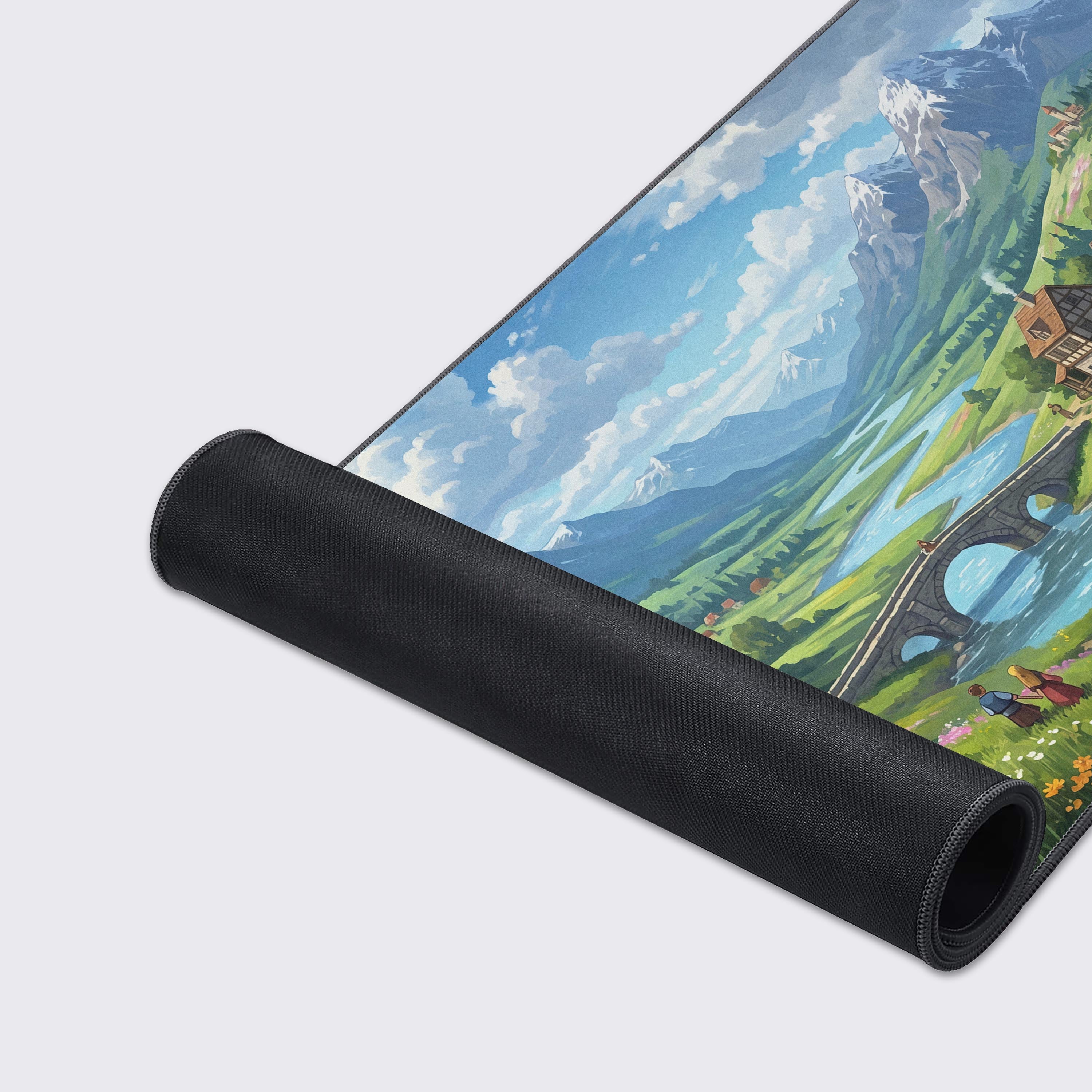 Waterproof and non-slip features of the fantasy village desk mat