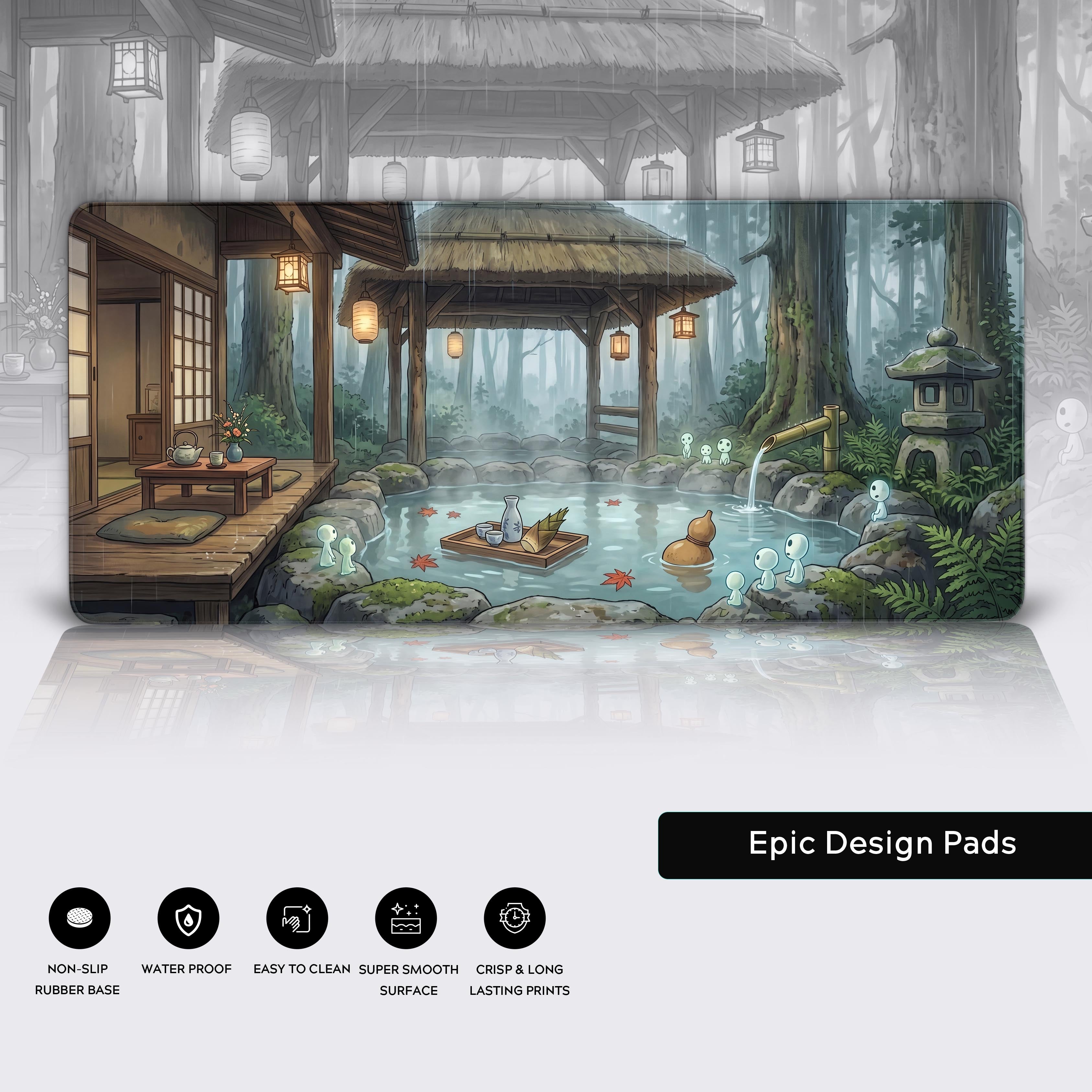 Epic Design Pads desk mat showcasing water-proof surface and crisp print features