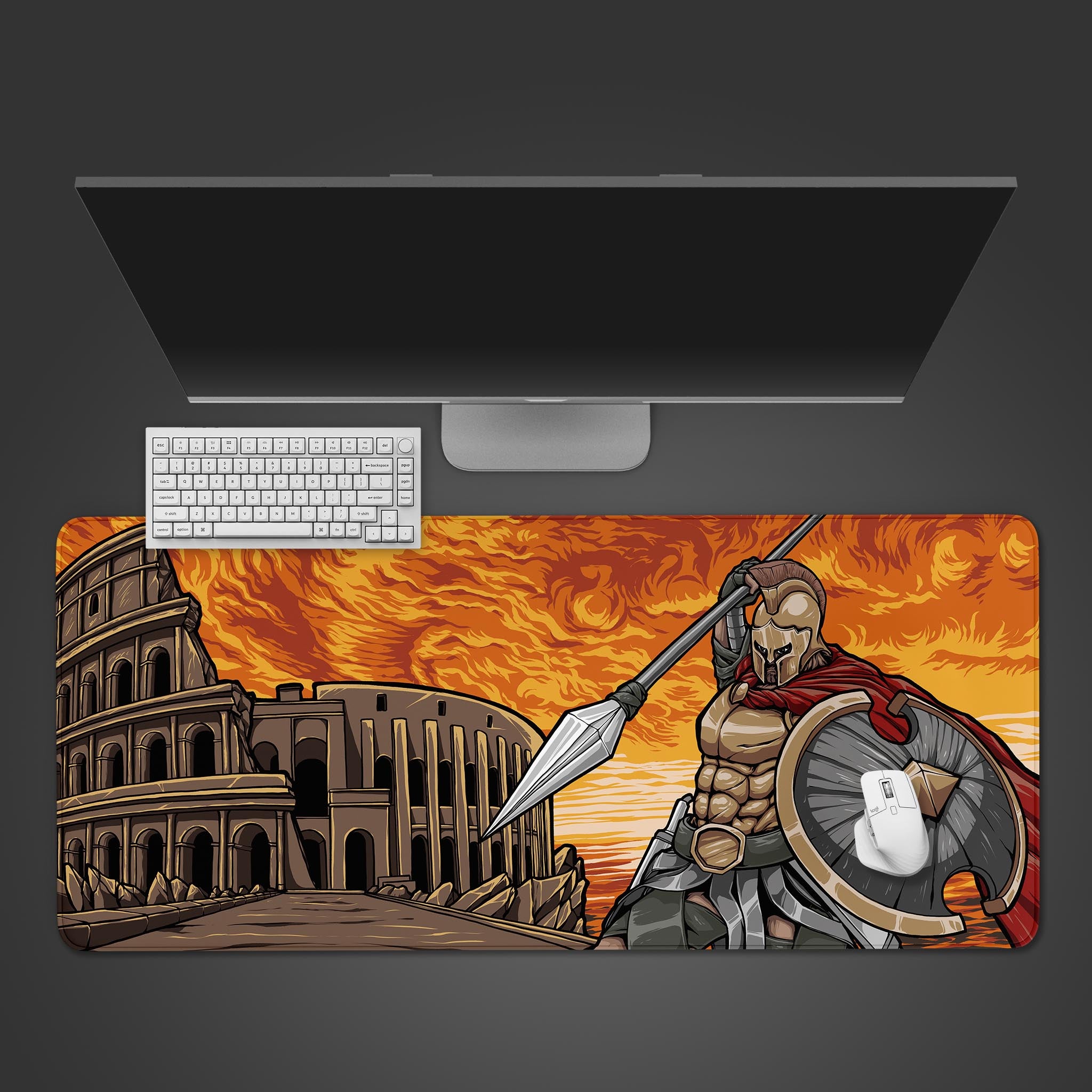 God of war gaming desk mat, God of war battlelust large gaming mouse pad, God of war sparta large mouse pad, sparta large gaming keyboard and mouse mat