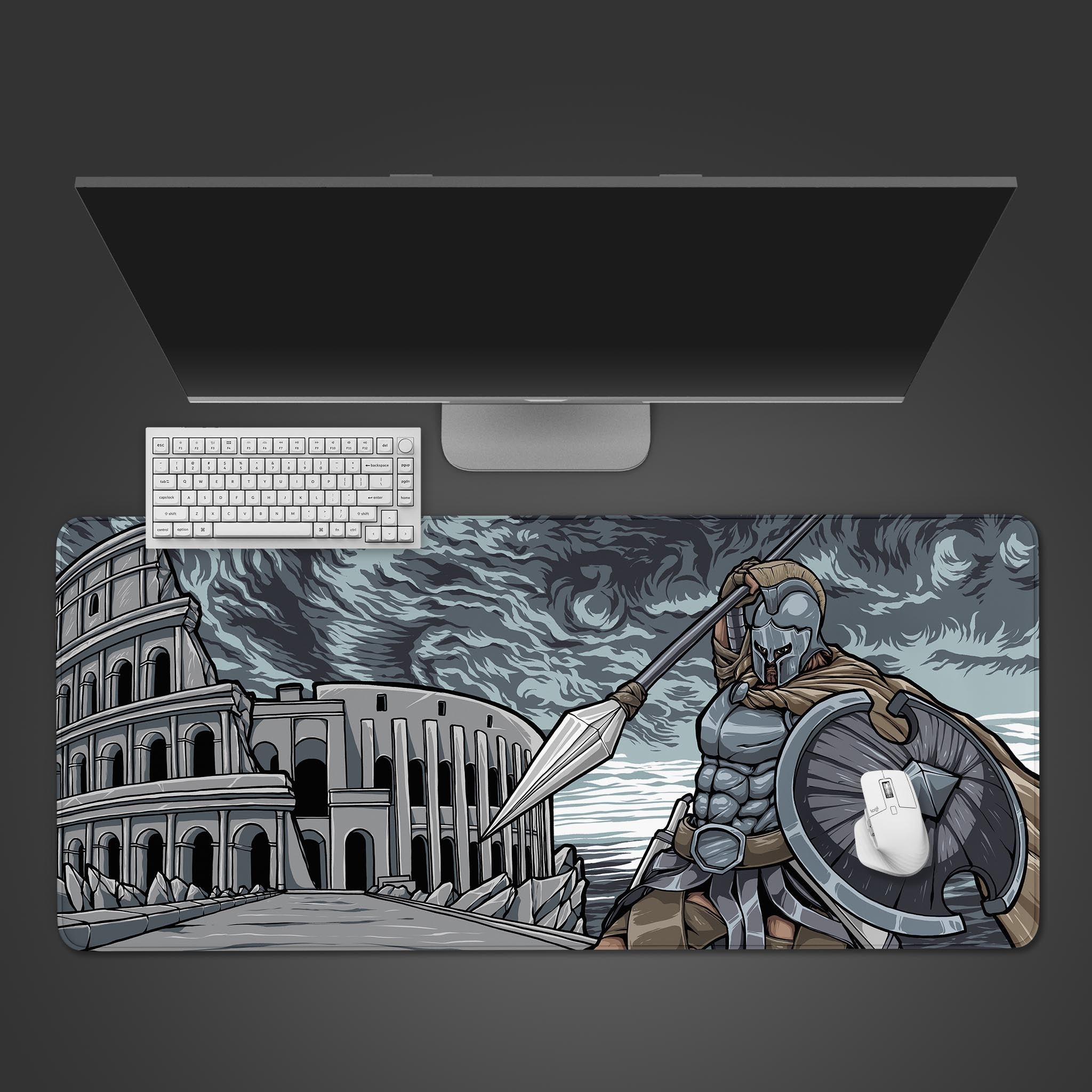 Sparta large desk mat, sparta large gaming mouse pad, sparta gaming desk mat, god of war sparta large mouse pad, god of war desk pad