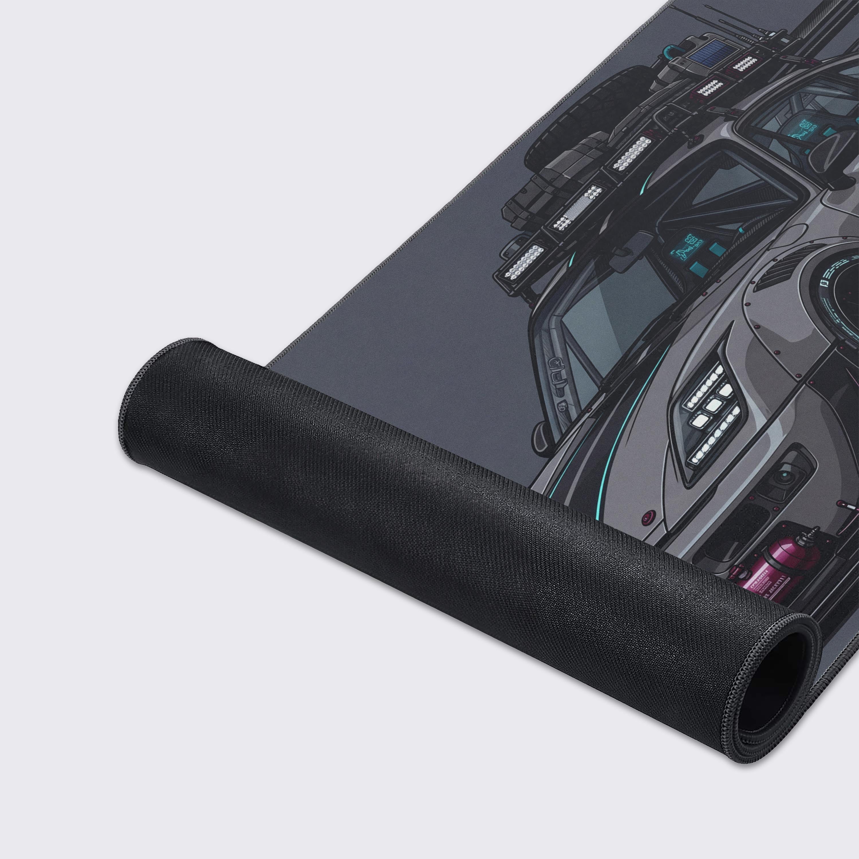 Product features graphic highlighting non-slip rubber base, waterproof surface, and crisp long-lasting prints