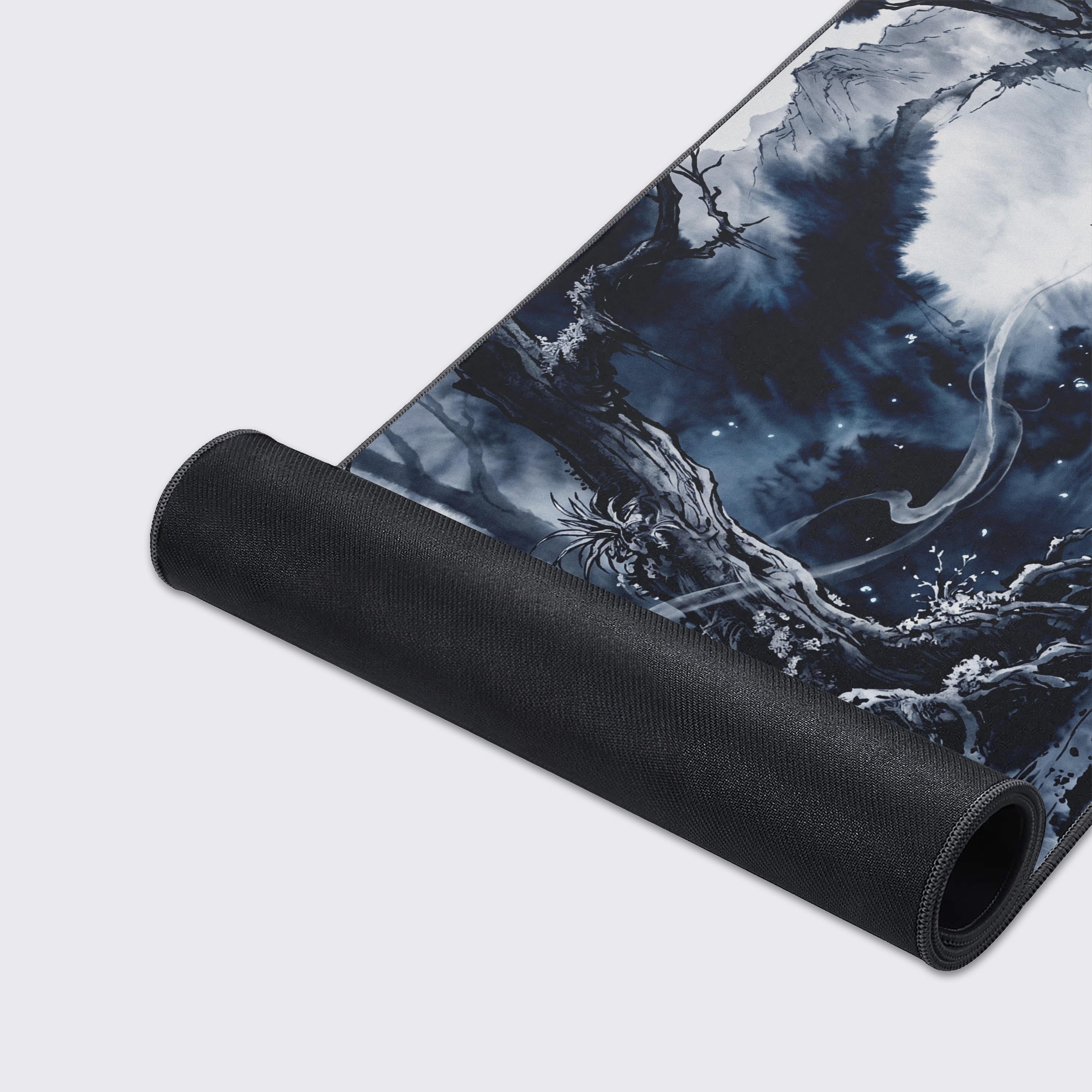Waterproof and non-slip rubber base features of the ink wash desk mat