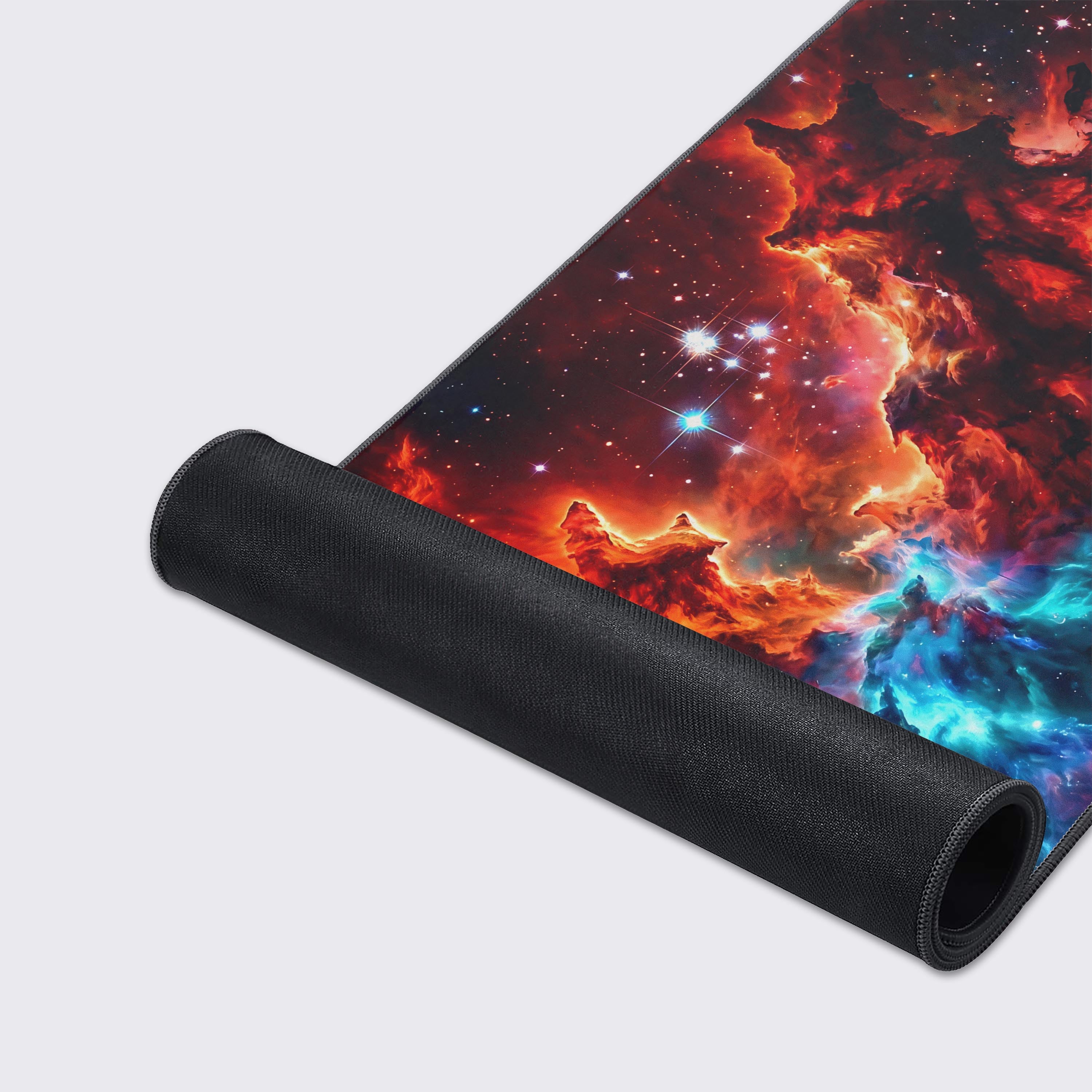 Waterproof and non-slip rubber base details of the cosmic desk mat