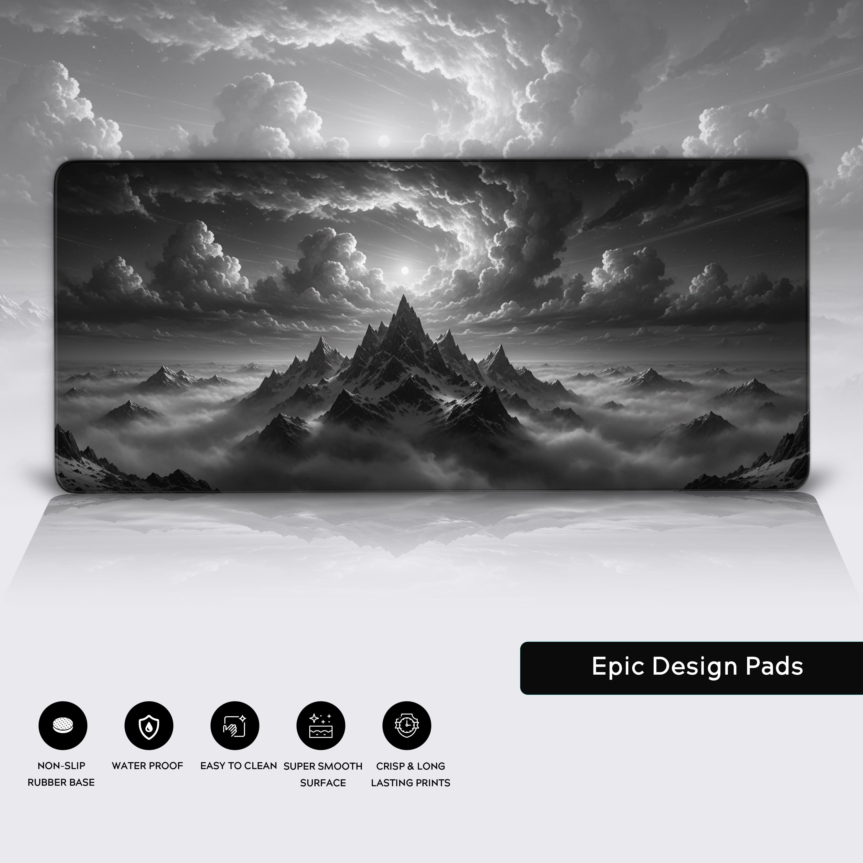 "The Ascent" desk mat with stitched edges and non-slip base – perfect for ambitious professionals. - Epic Design Pads