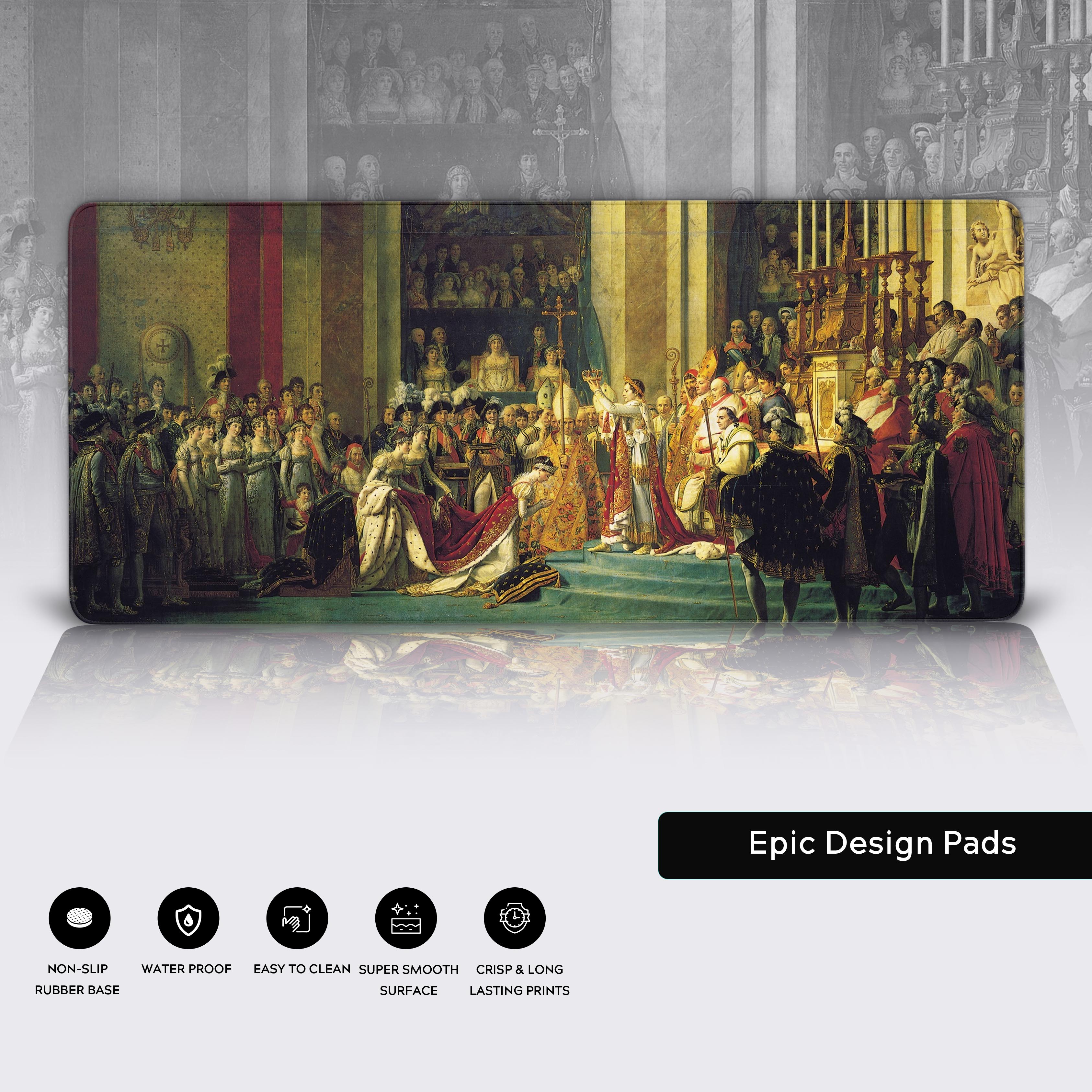 Napoleon desk mat with intricate historical details – luxury desk accessory with non-slip base. - Epic Design Pads